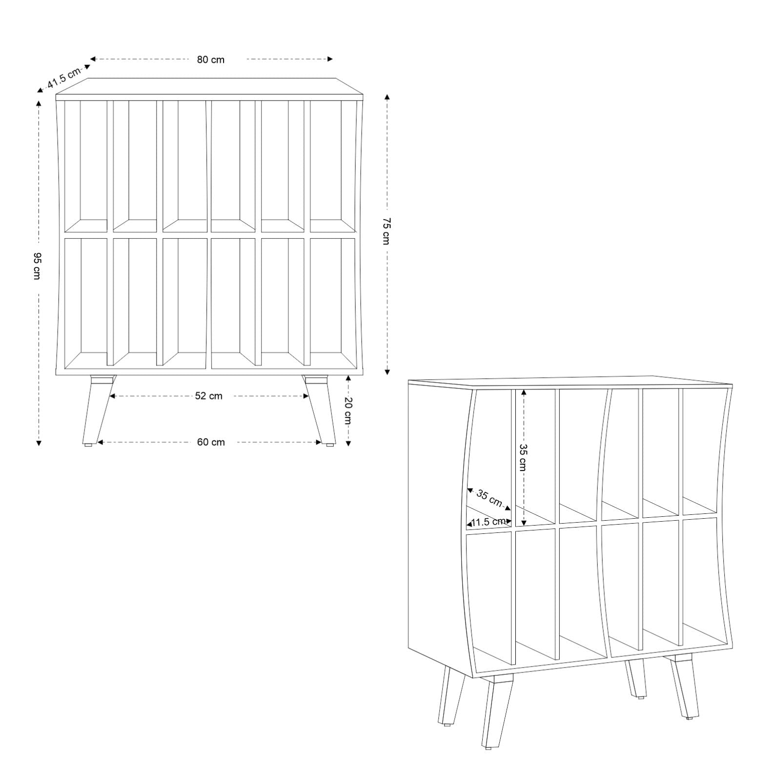 Wax Solid Mango Wood Vinyl Storage Small Sideboard