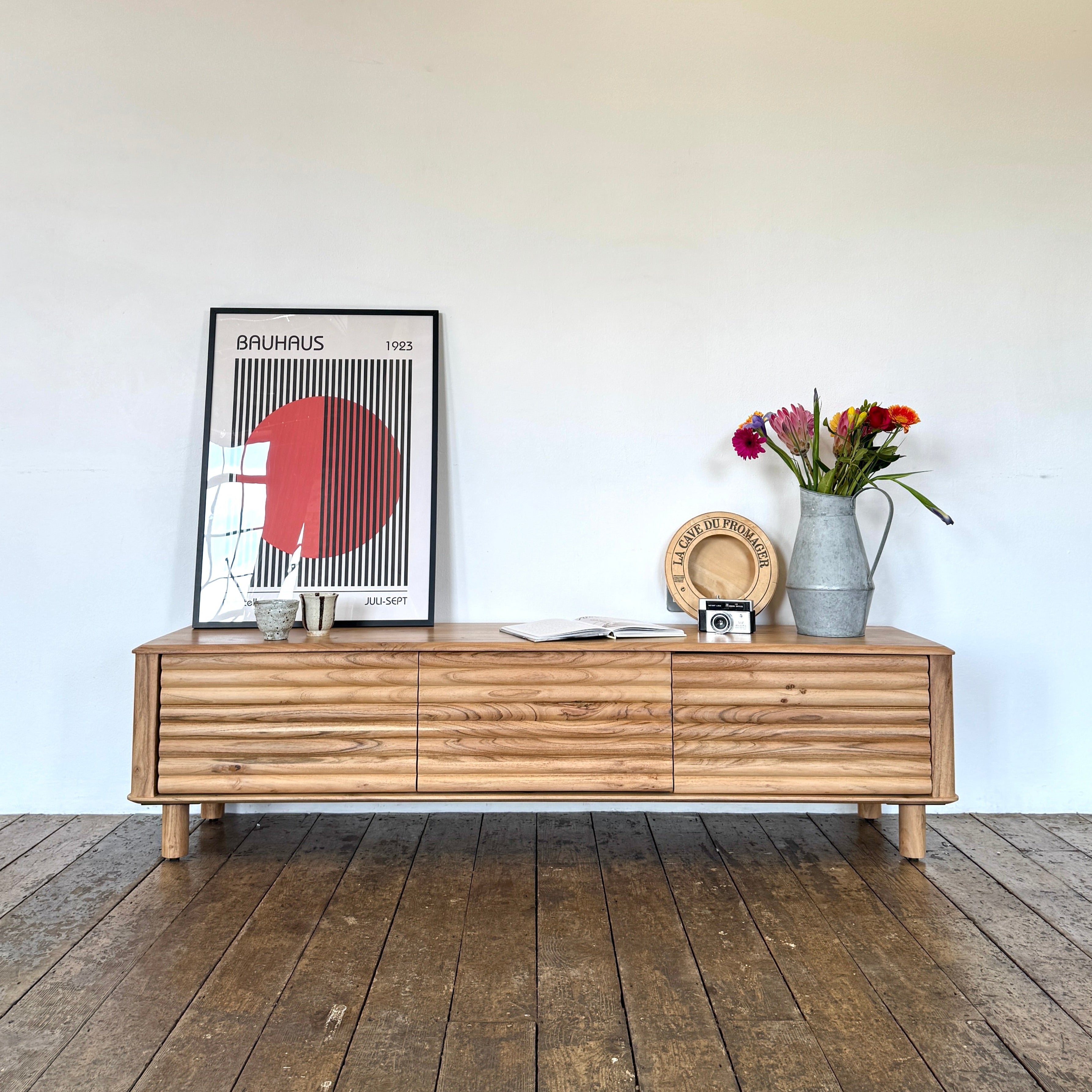 Kiso Solid Acacia Wood TV Stand