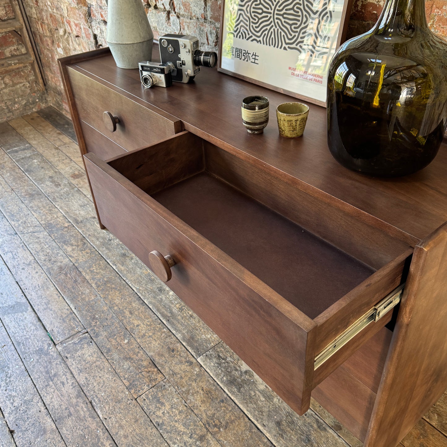 Helena Solid Mango Wood Chest of Drawers in Walnut