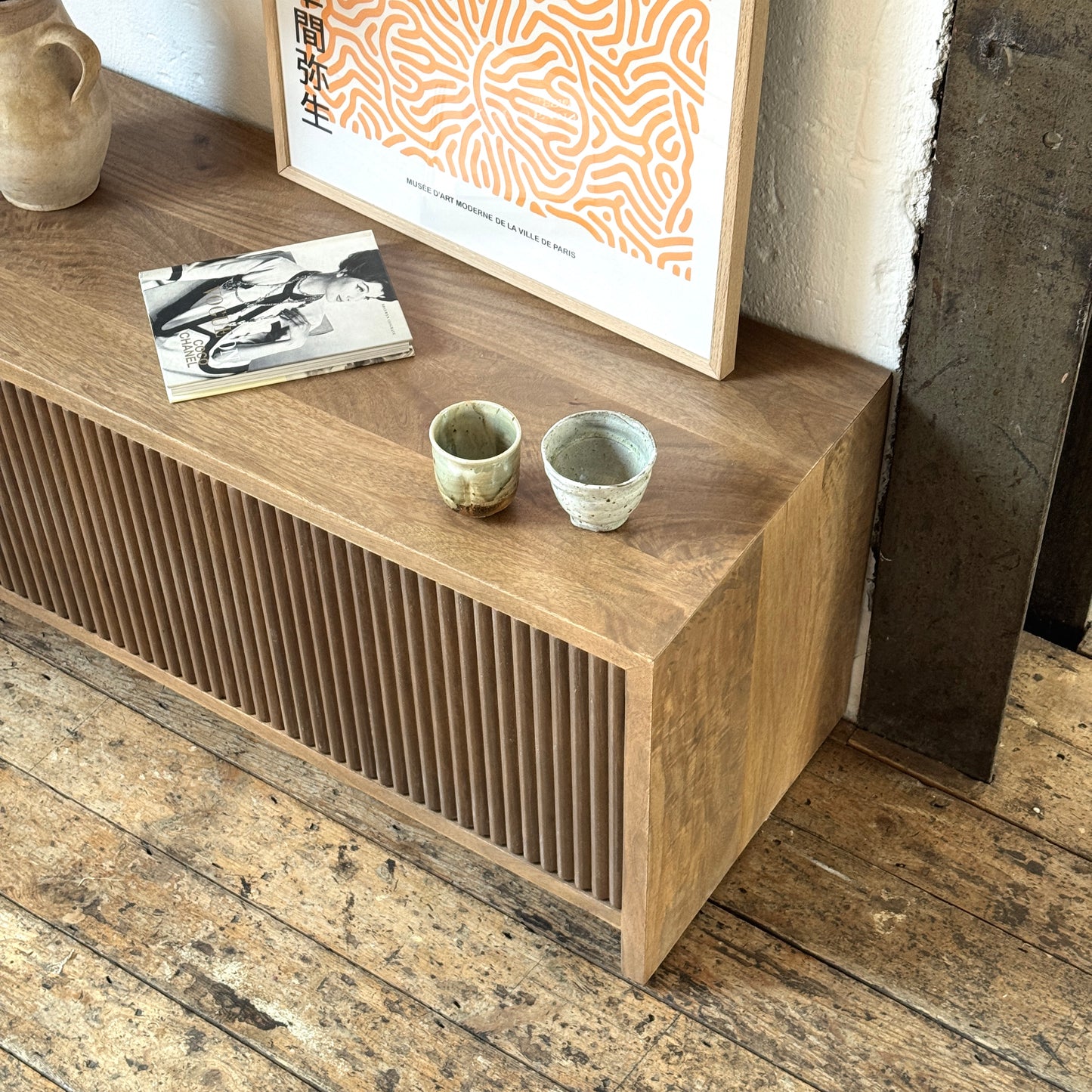 Jacob Solid Mango Wood TV Stand Light Brown (2 Sizes)