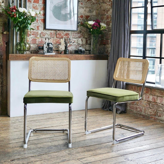 Brooklyn Rattan Chair Olive Green (2pk)