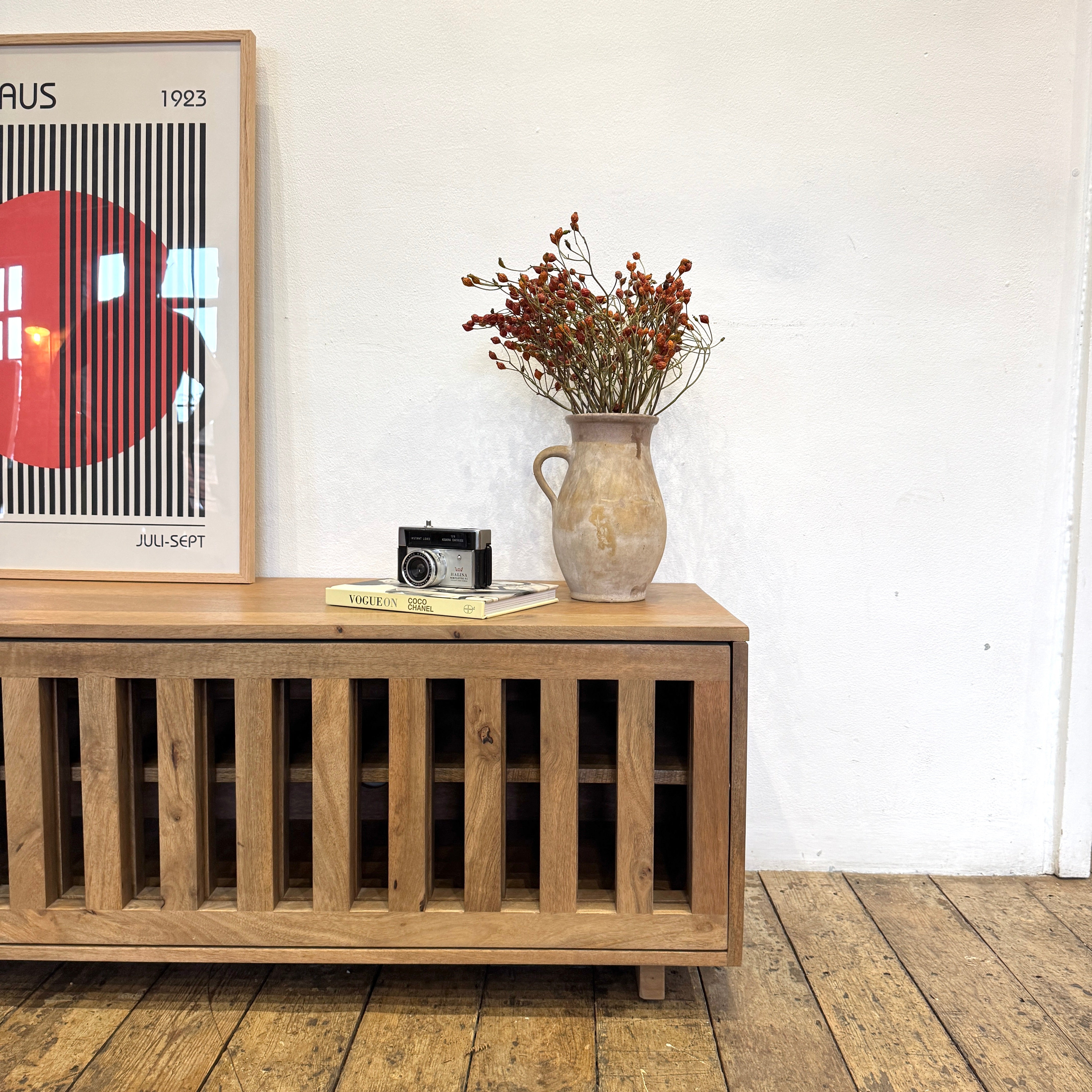 Caleb Solid Mango Wood TV Stand in Light Brown (4 Sizes)