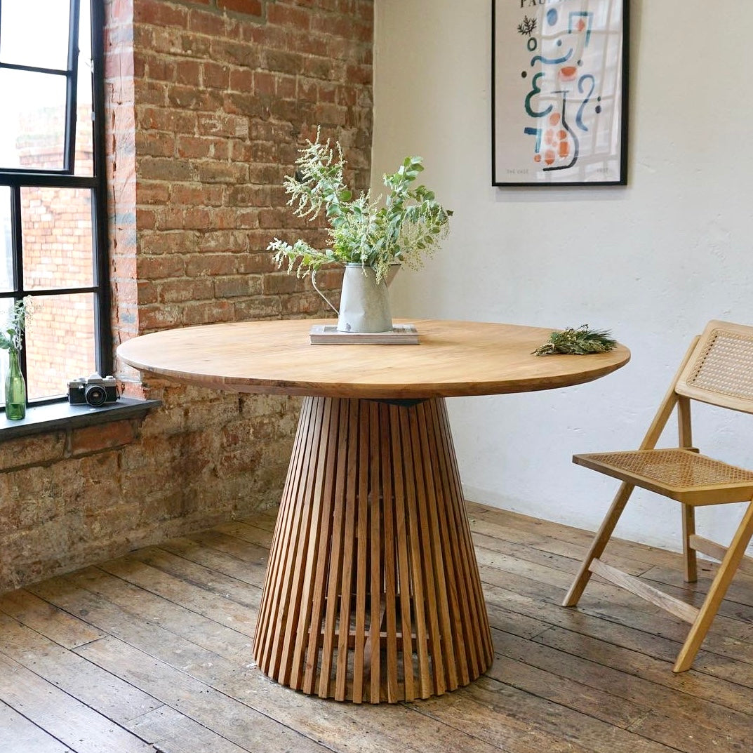 Remi Round Solid Acacia Wood Dining Table Natural (4 Sizes)