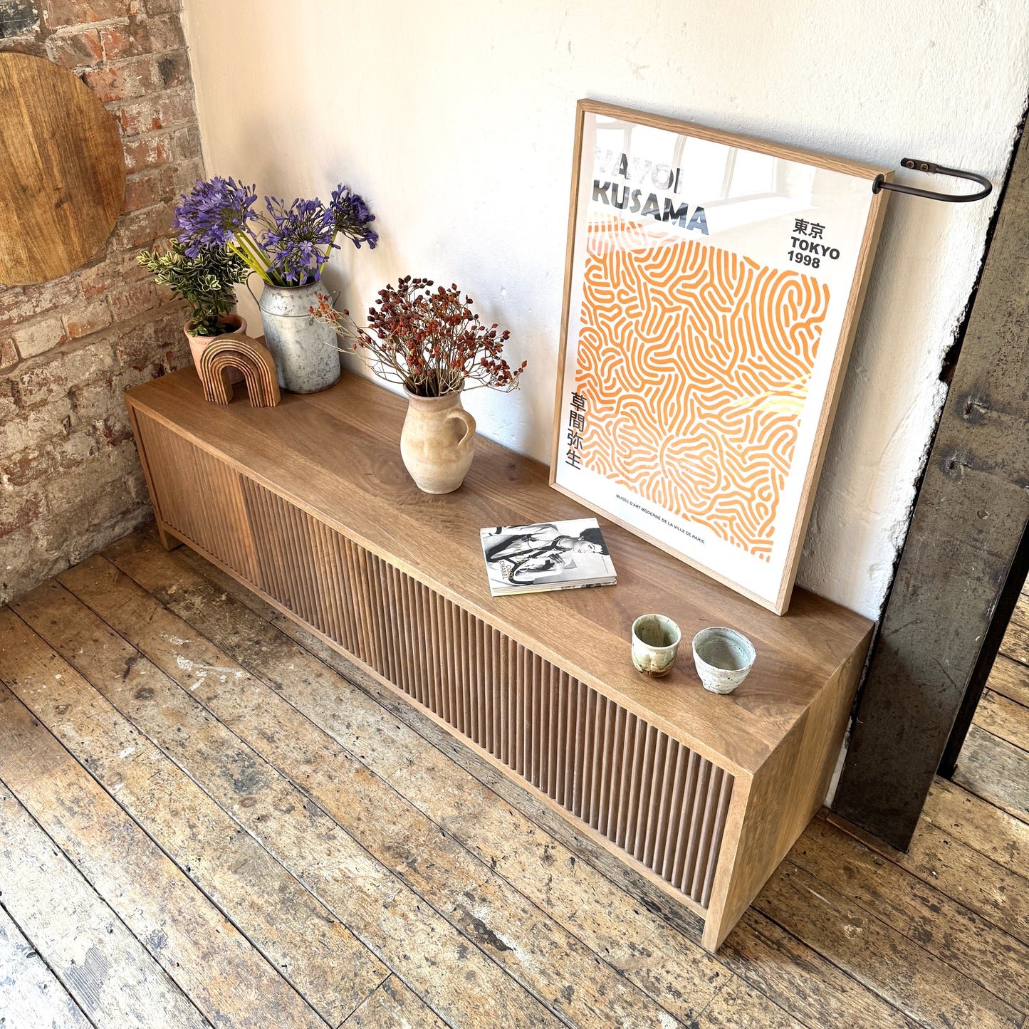 Jacob Solid Mango Wood TV Stand Light Brown (2 Sizes)