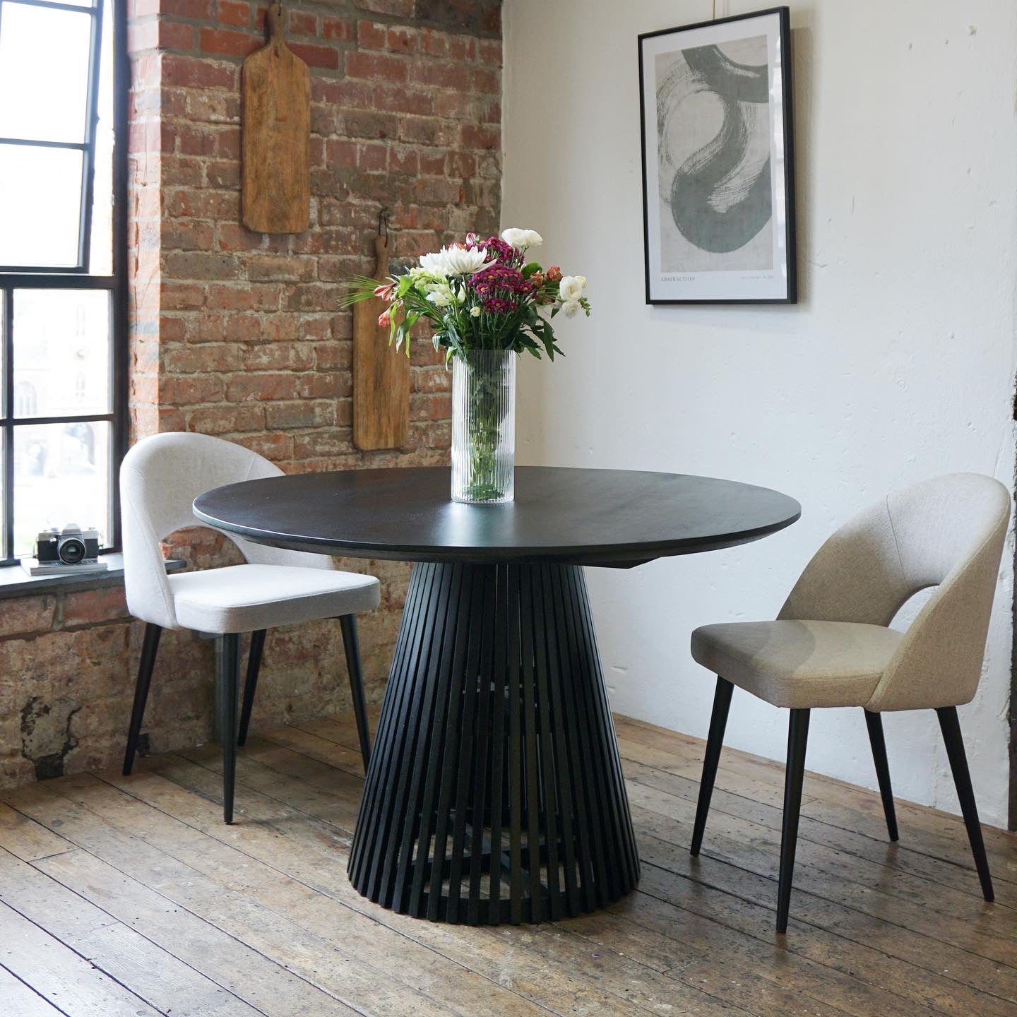 Remi Round Solid Mango Wood Dining Set with 2, 4 or 6 Bella Chairs