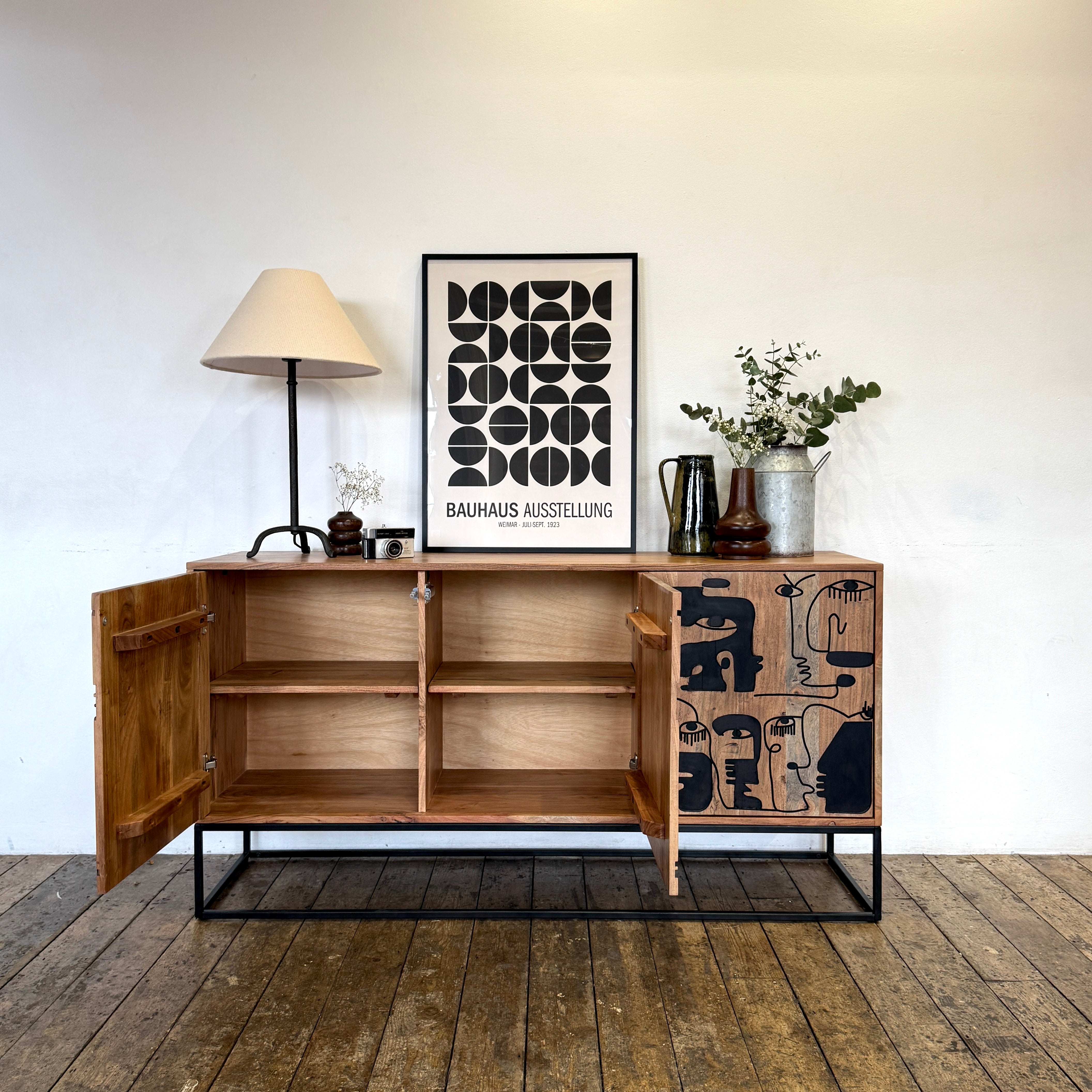 Pablo Solid Acacia Wood Large 3 Door Sideboard