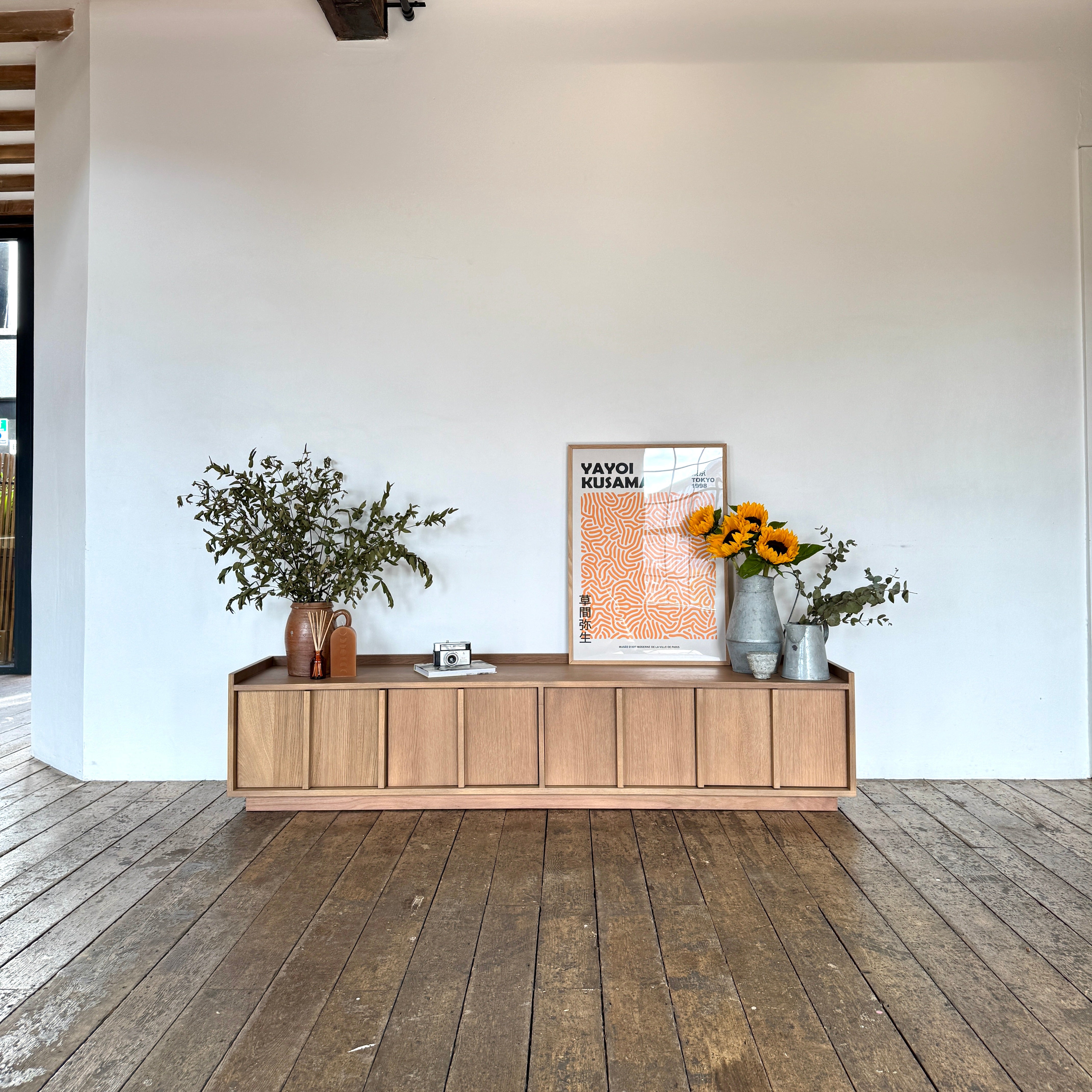 Kyoto Large TV Stand in Natural Smoked Oak