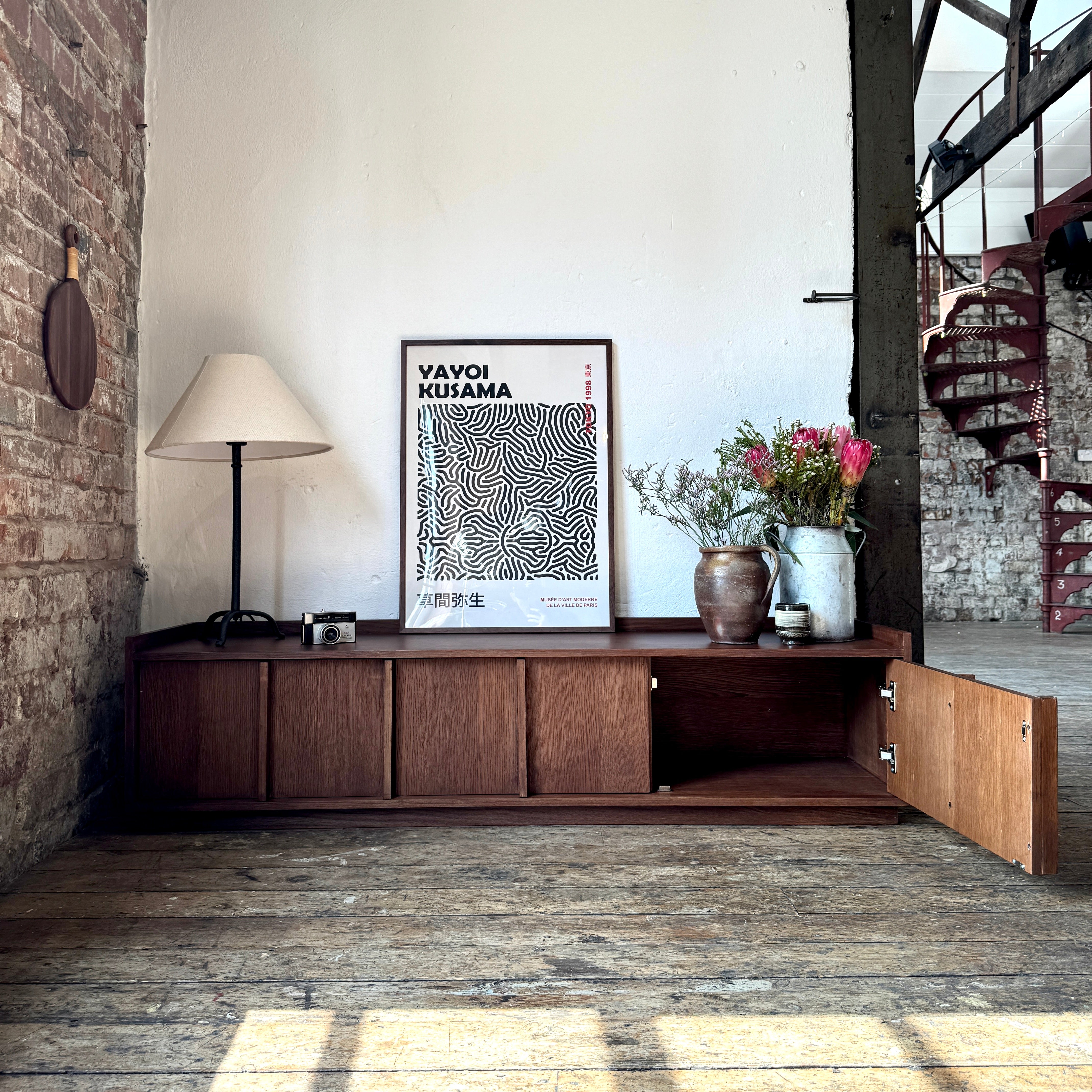 Kyoto Medium 3 Door TV Stand in Walnut (160cm)