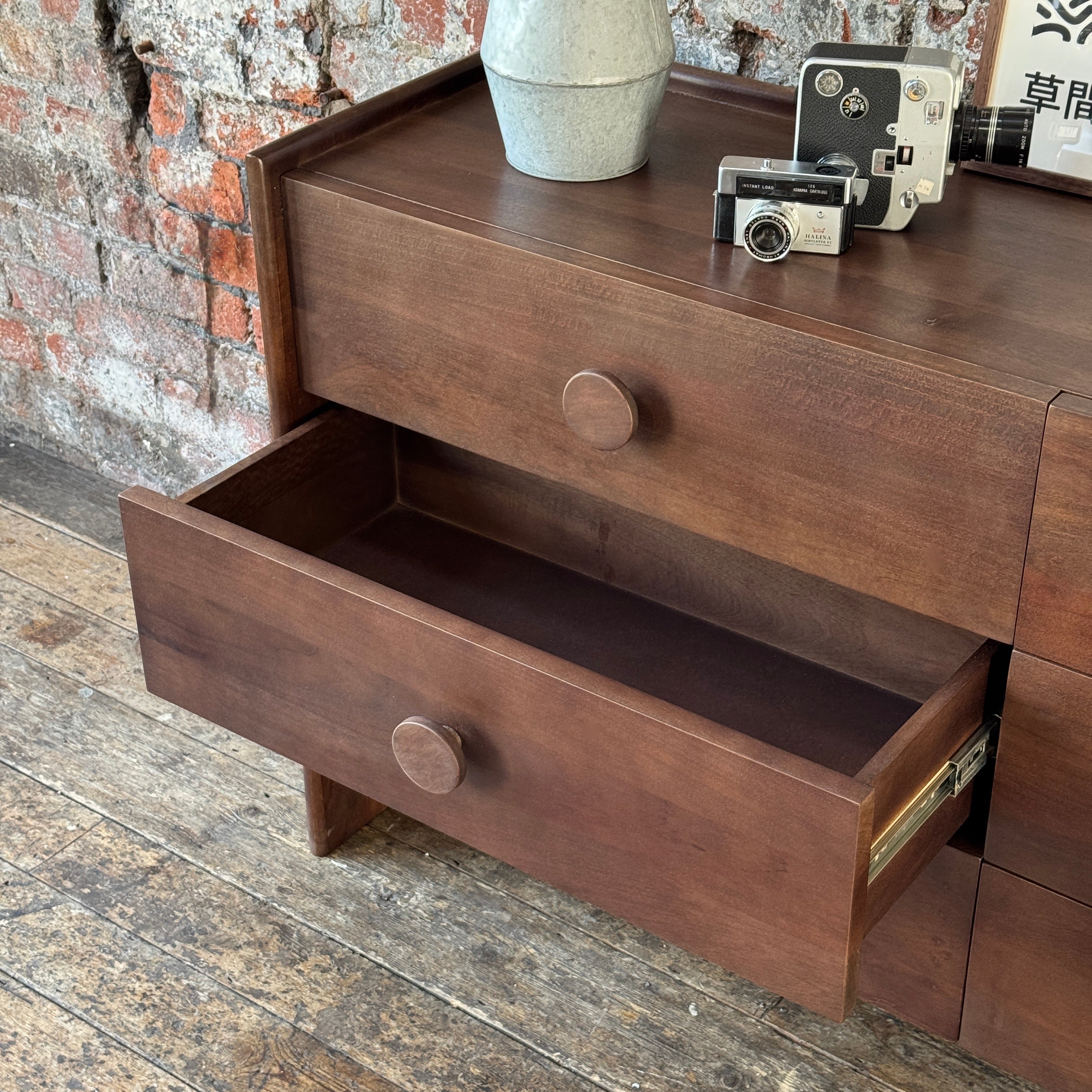 Helena Solid Mango Wood Chest of Drawers in Walnut