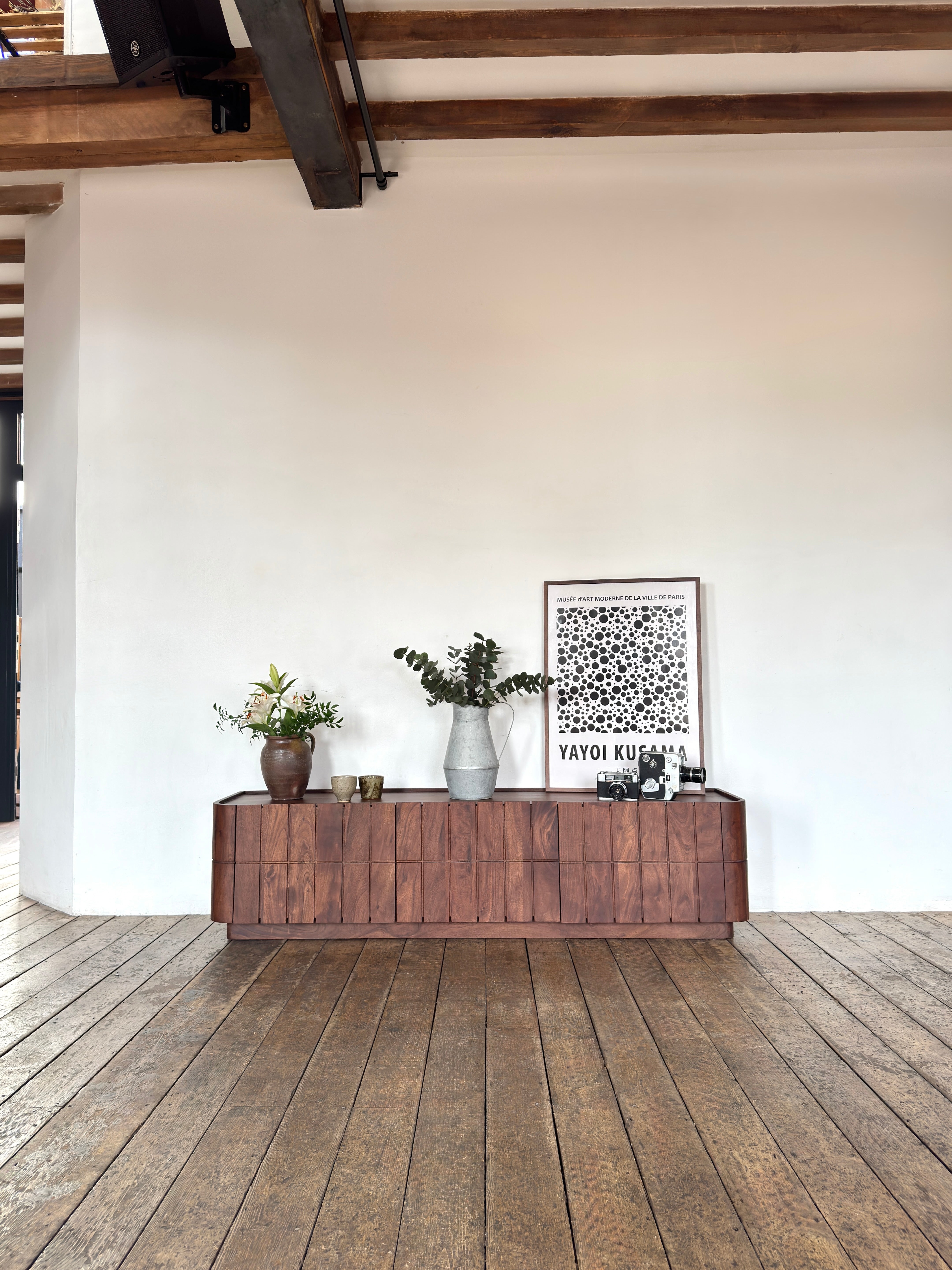 Roka Solid Acacia Wood TV Stand in Brown (163cm)