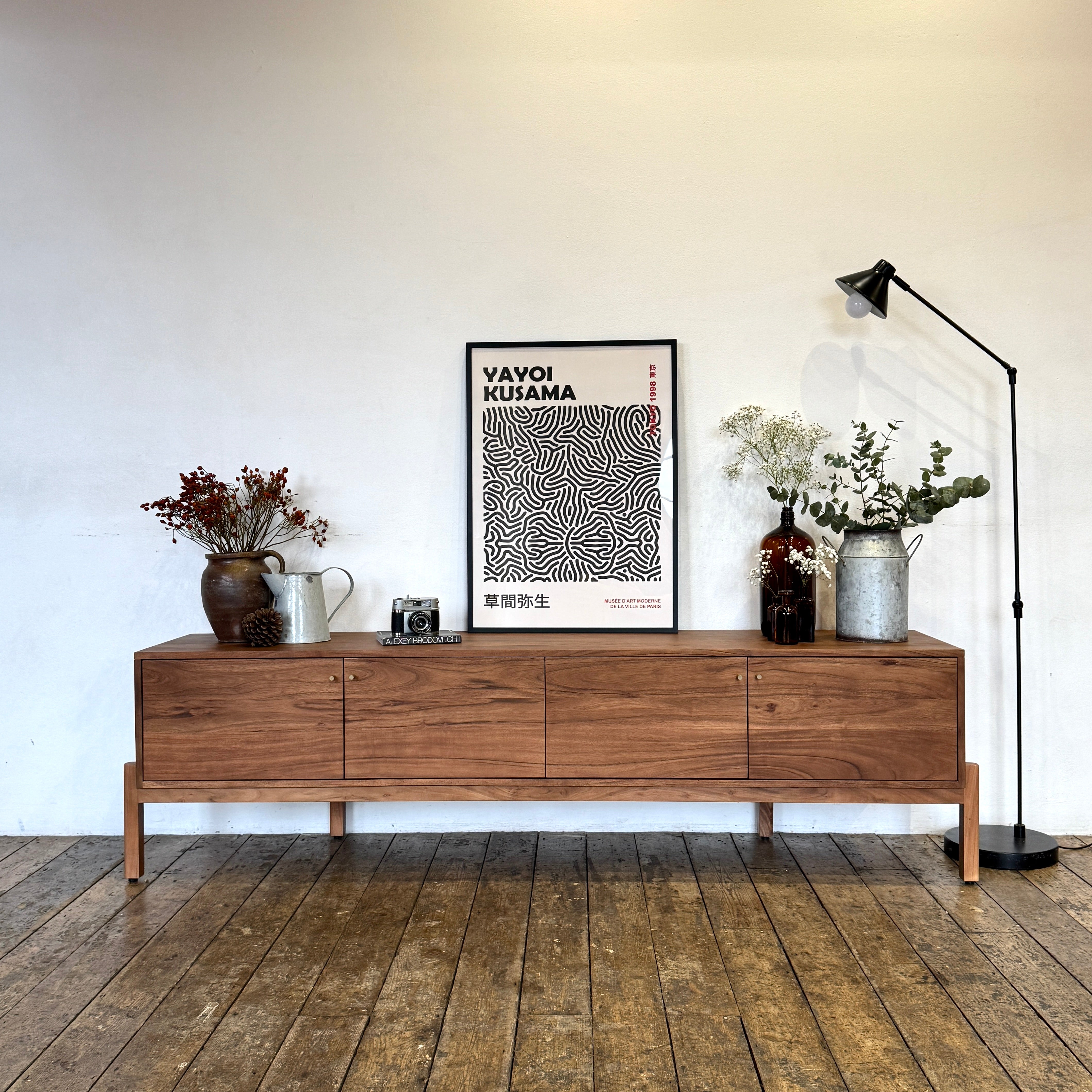 Lucca Solid Acacia Wood Large 4 Door TV Stand (180cm) – COKU Limited