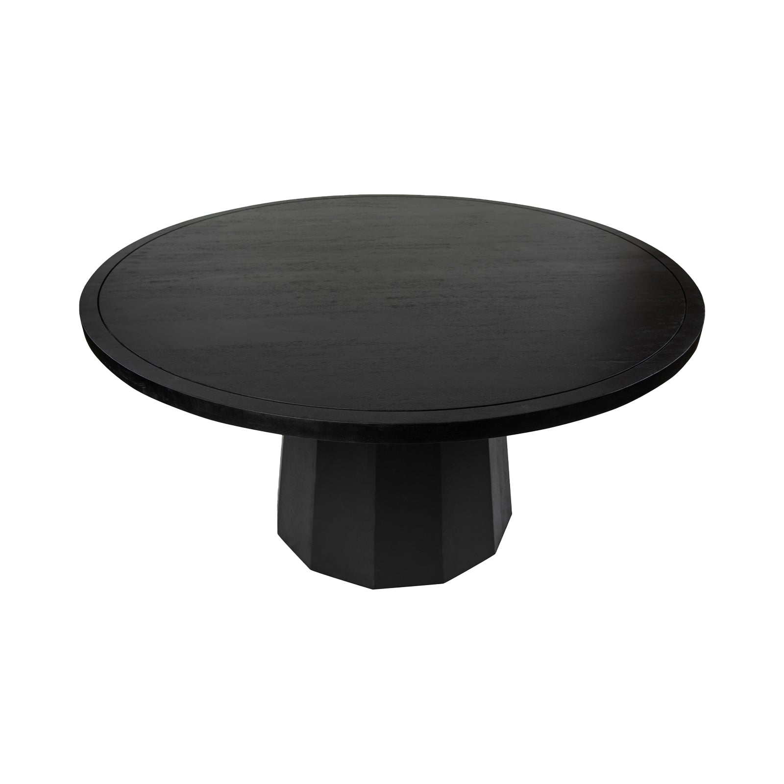 Prisma Round Solid Mindi Wood Dining Table Black (3 Sizes)