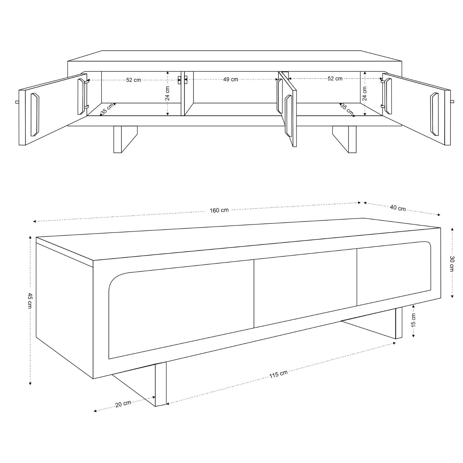 Livia Solid Mango Wood TV Stand (160cm)