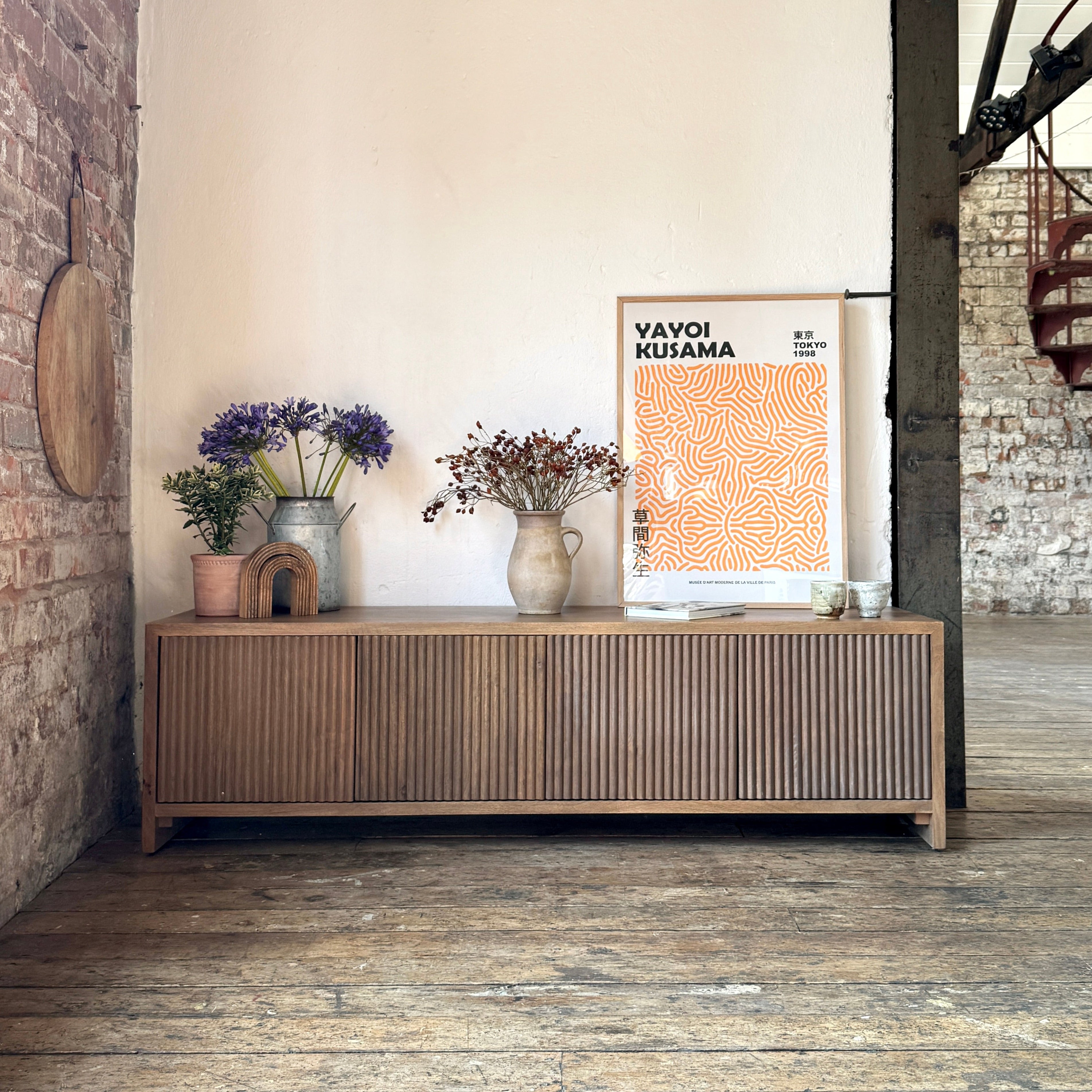 Jacob Solid Mango Wood TV Stand Light Brown (2 Sizes)