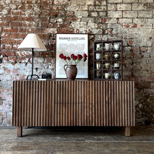 Arlo Solid Mango Wood 2 Door 2 Drawer Sideboard in Walnut