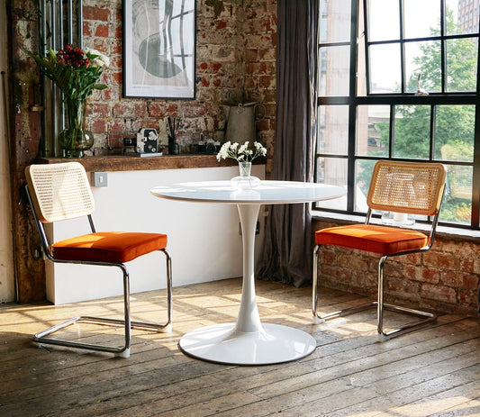 Bella Dining Set with 2 or 4 Brooklyn Dining Chairs in Burnt Orange