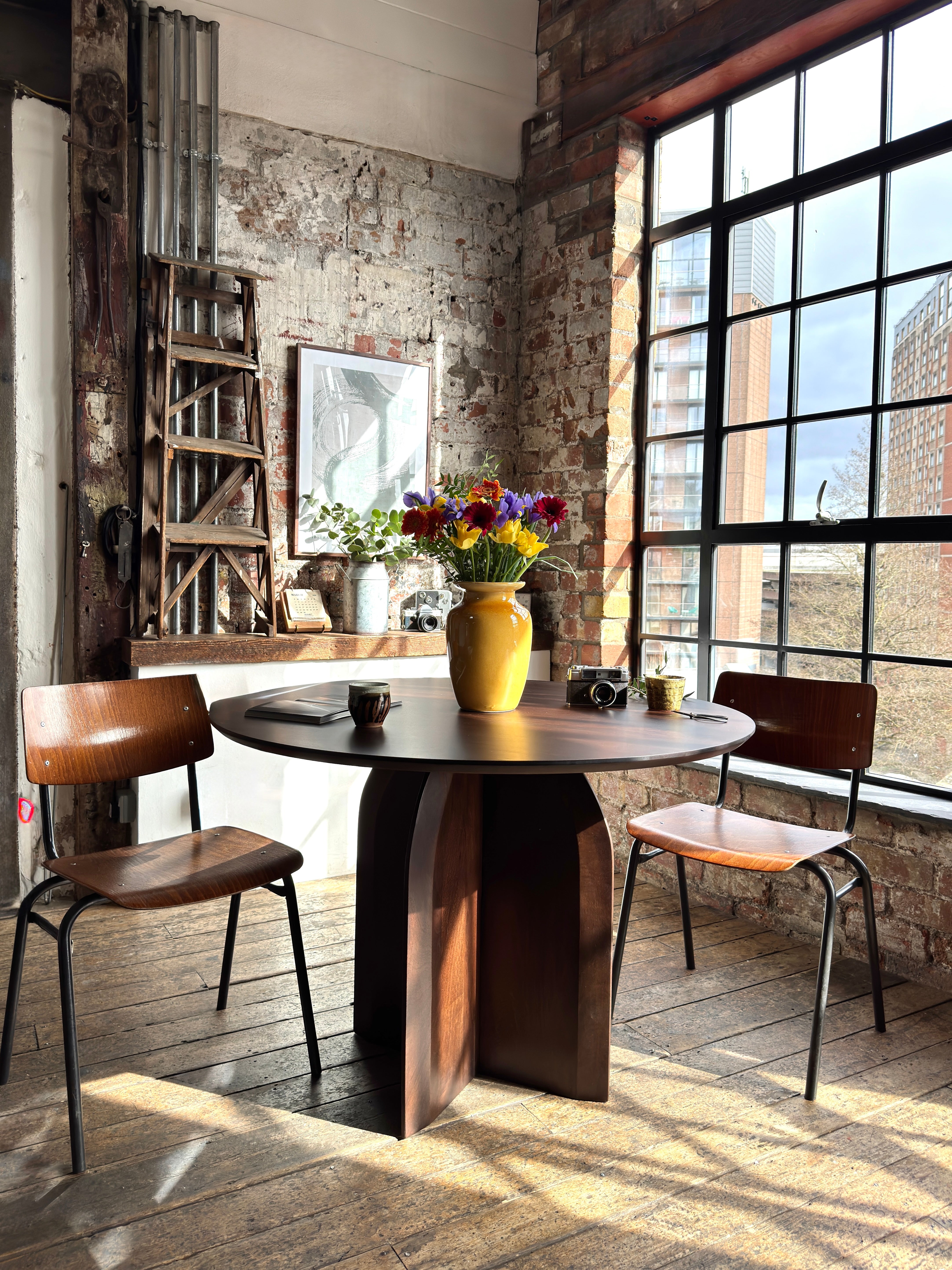 Kai Round Solid Mango Wood Dining Table Brown (2 Sizes)
