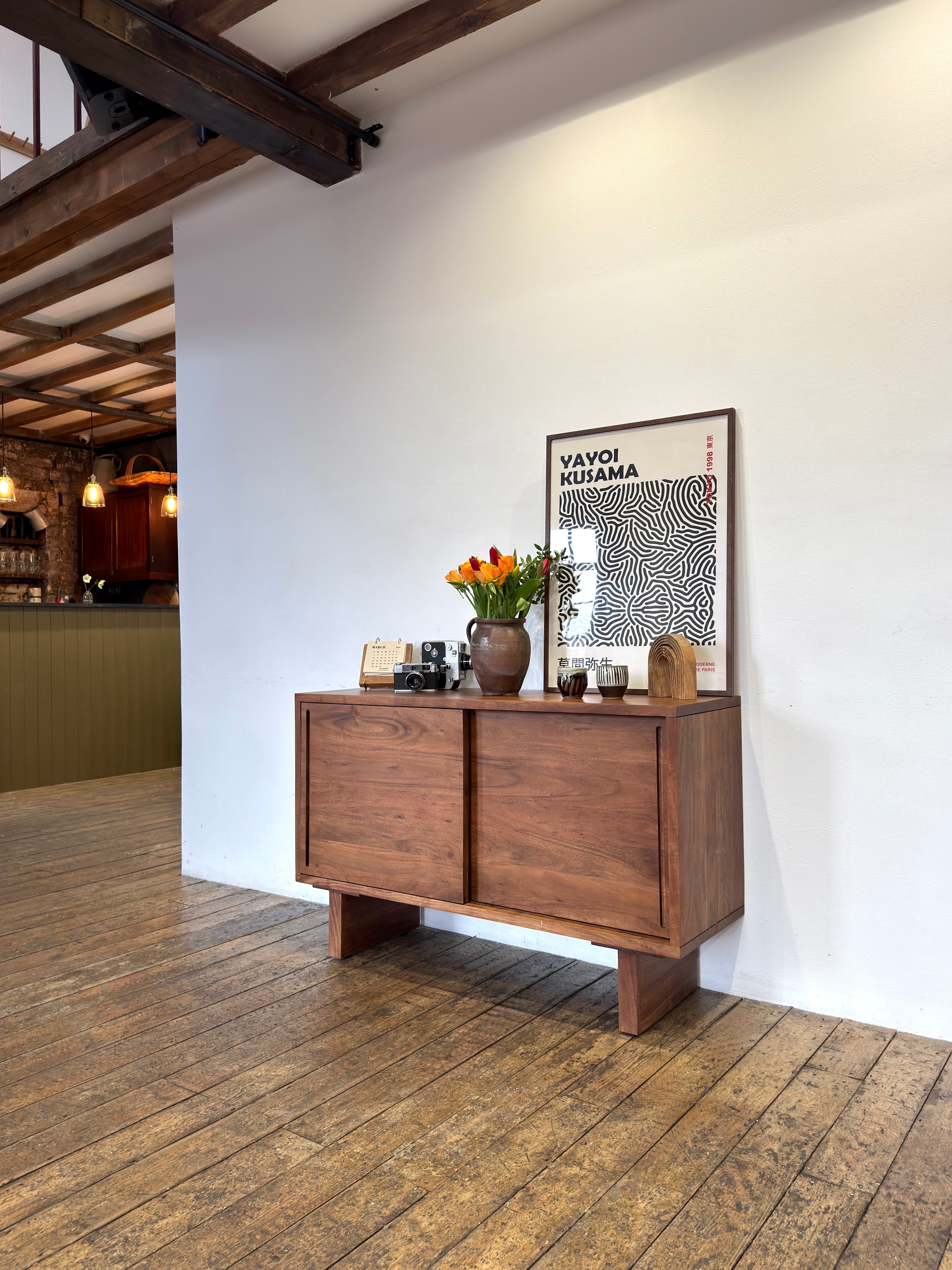 Kanso Solid Acacia Wood 2 Door Sideboard Honey Brown