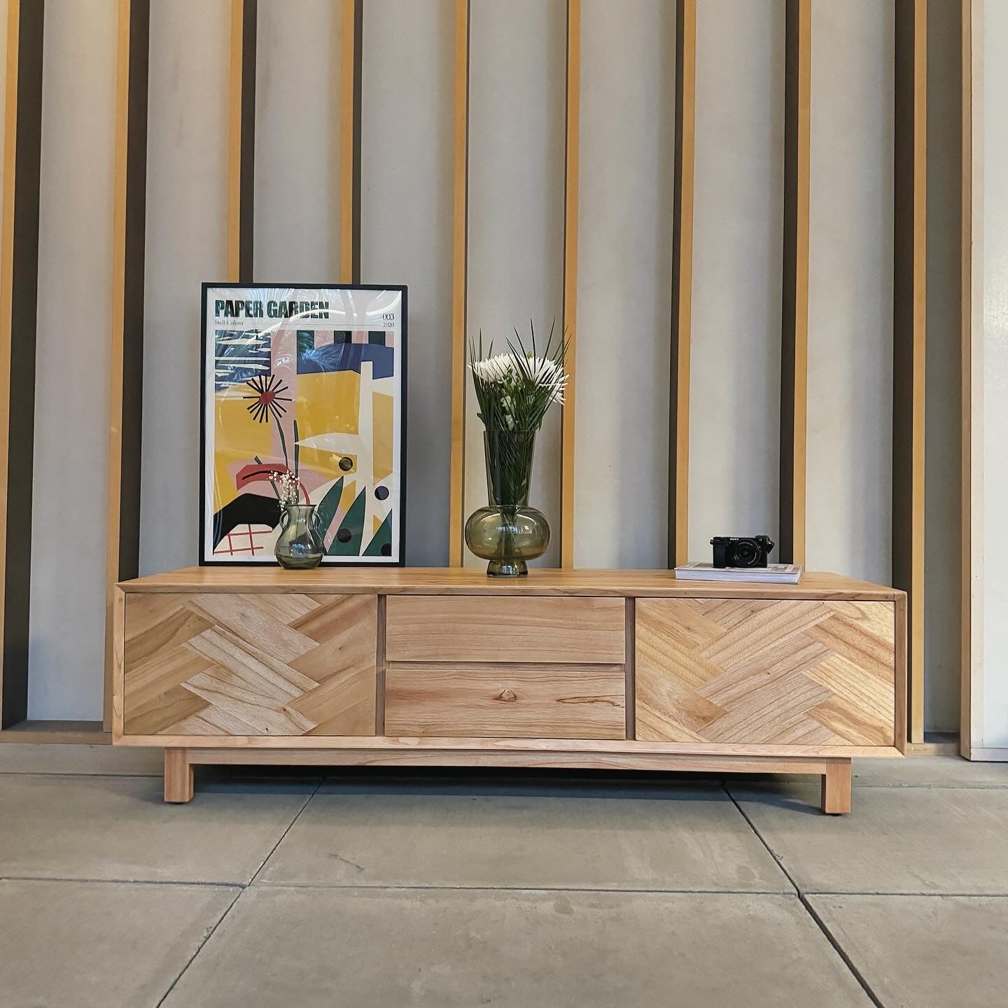 Raffles Solid Mindi Wood TV Unit