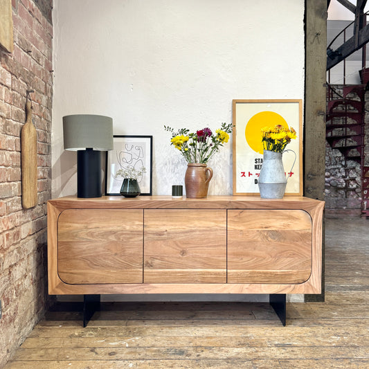 Primo Solid Acacia Wood 3 Door Sideboard