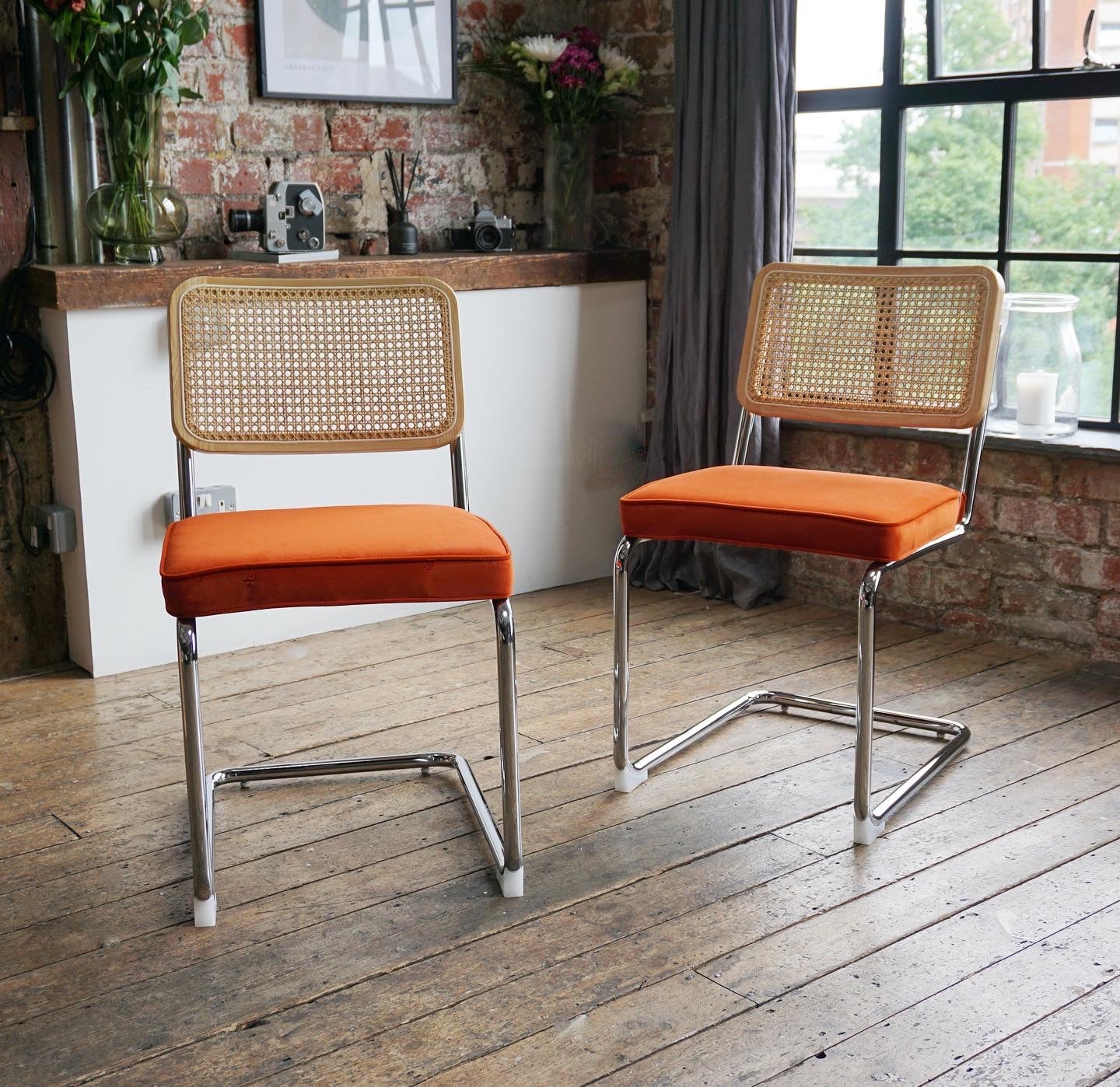 Bella Dining Set with 2 or 4 Brooklyn Dining Chairs in Burnt Orange