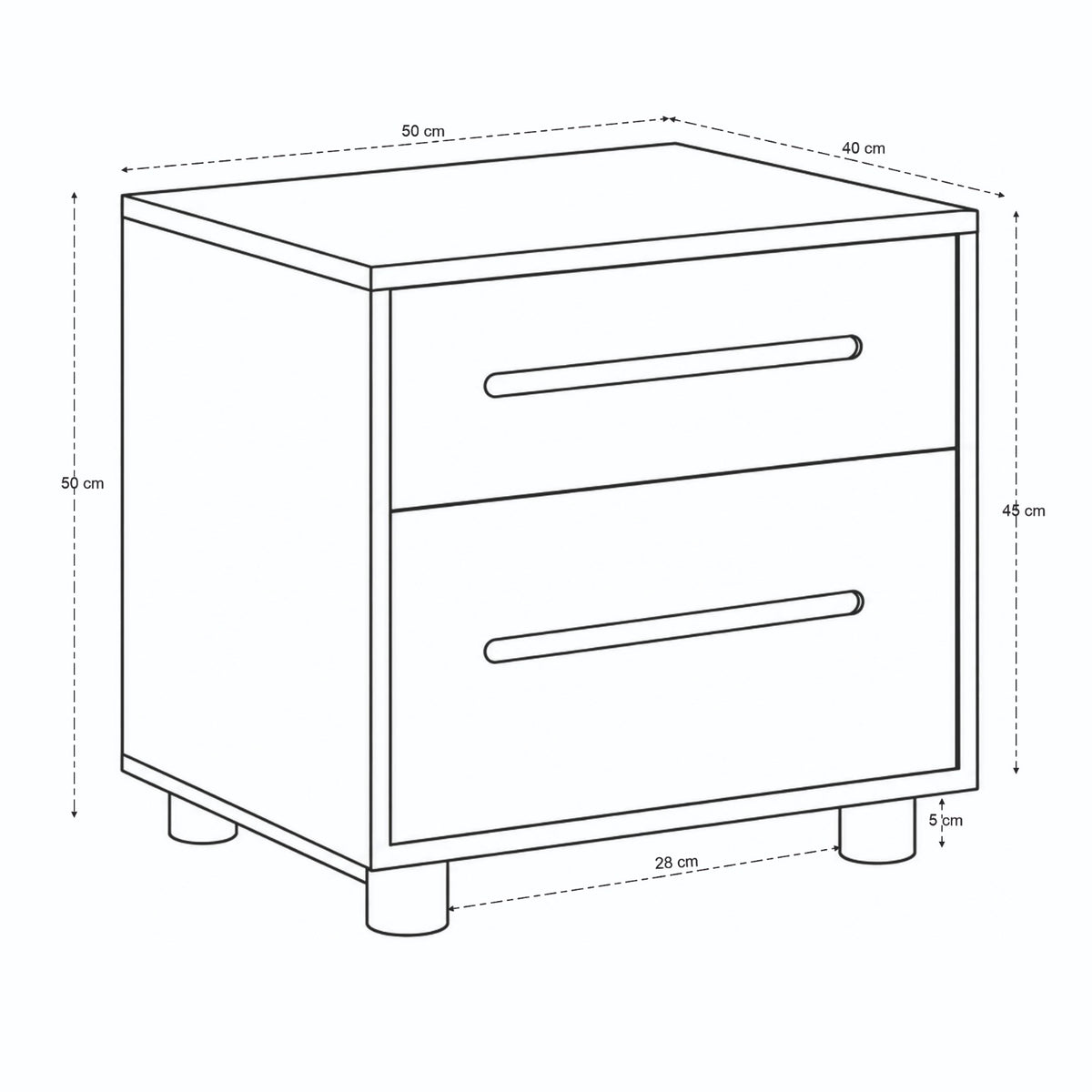 Elmora Solid Mango Wood Bedside Table in Walnut