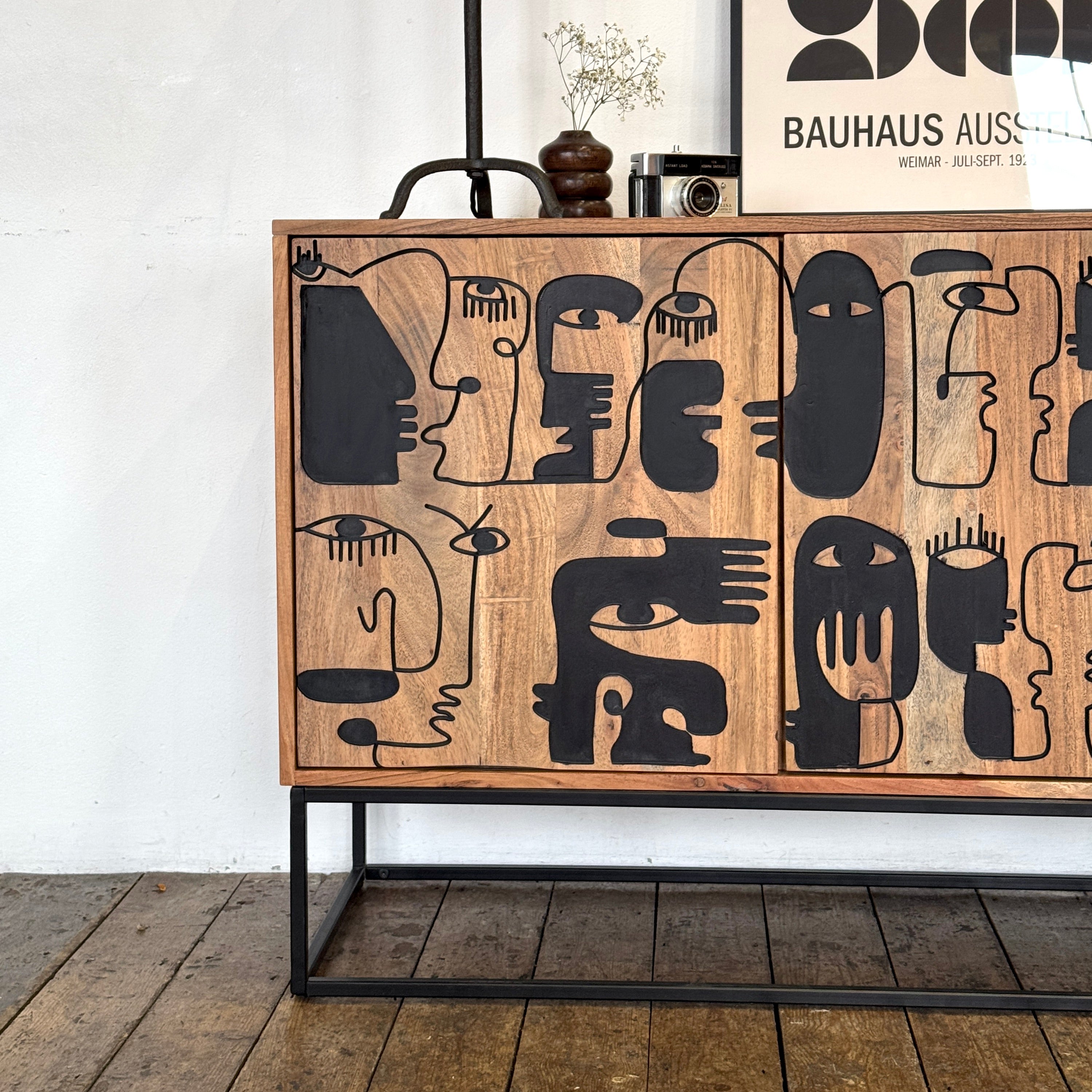 Pablo Solid Acacia Wood Large 3 Door Sideboard