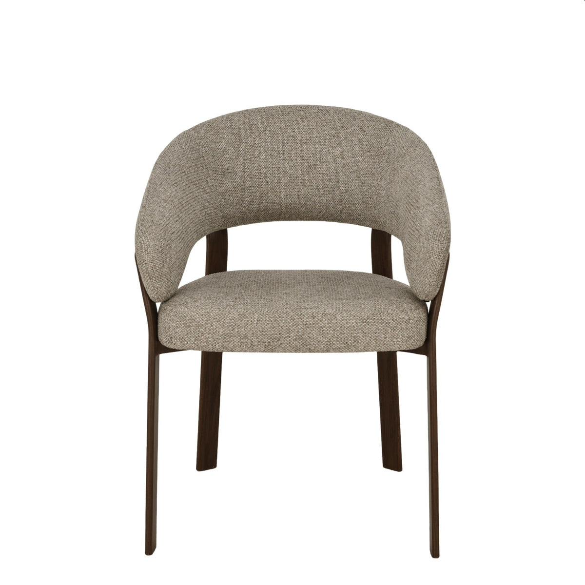 Lena Dining Chair in Stone with a Walnut Frame (2pk)