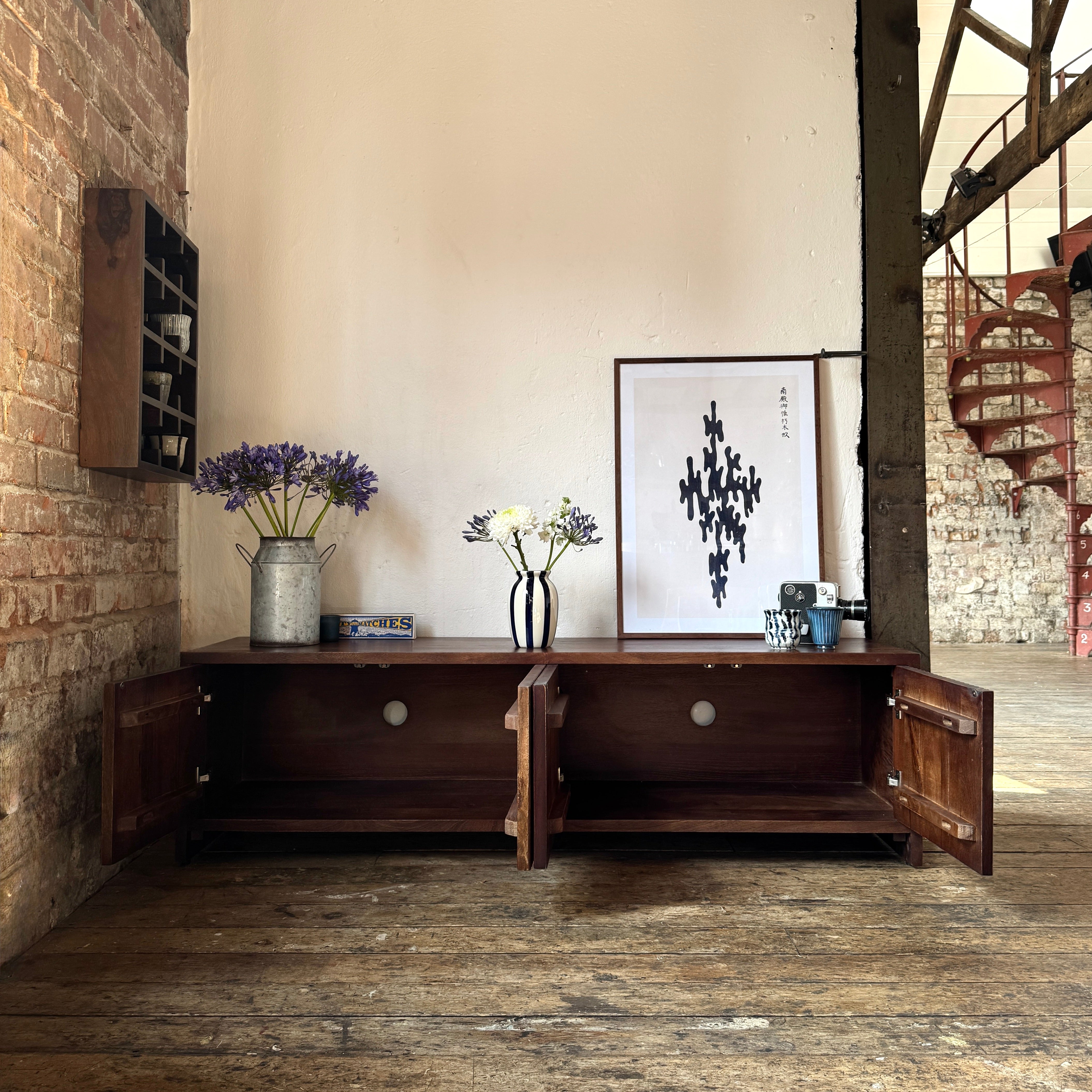 Jacob Solid Mango Wood TV Stand Dark Brown (2 Sizes)