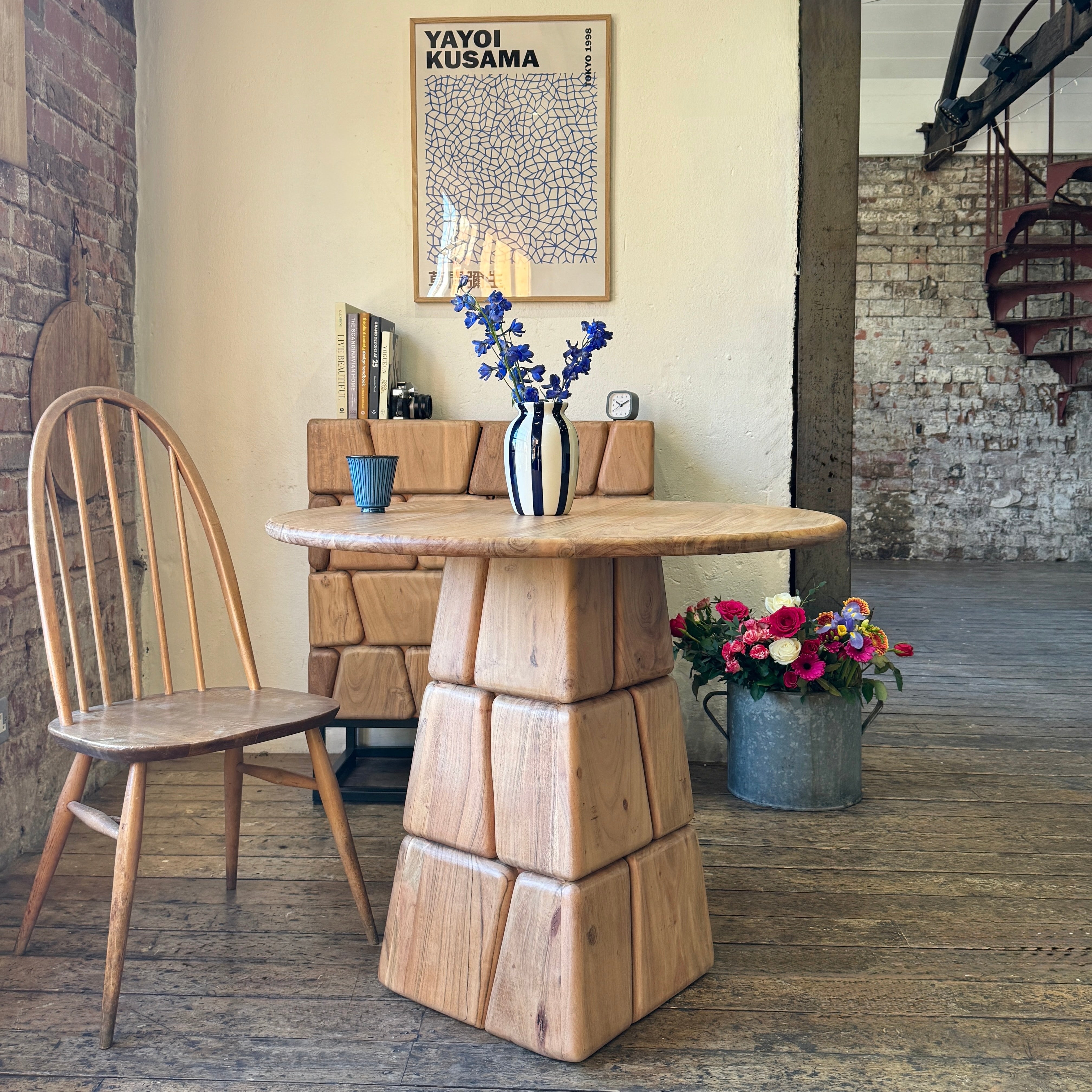 Bob Round Solid Acacia Wood Dining Table