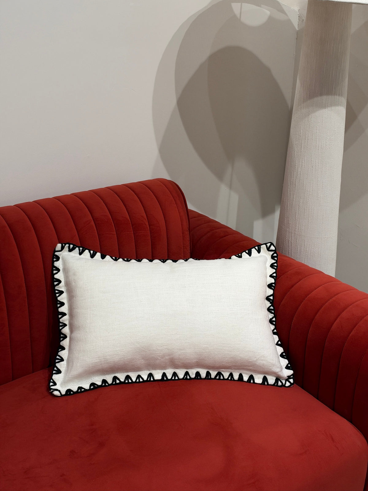 Kanji Cushion in White 30 x 50cm