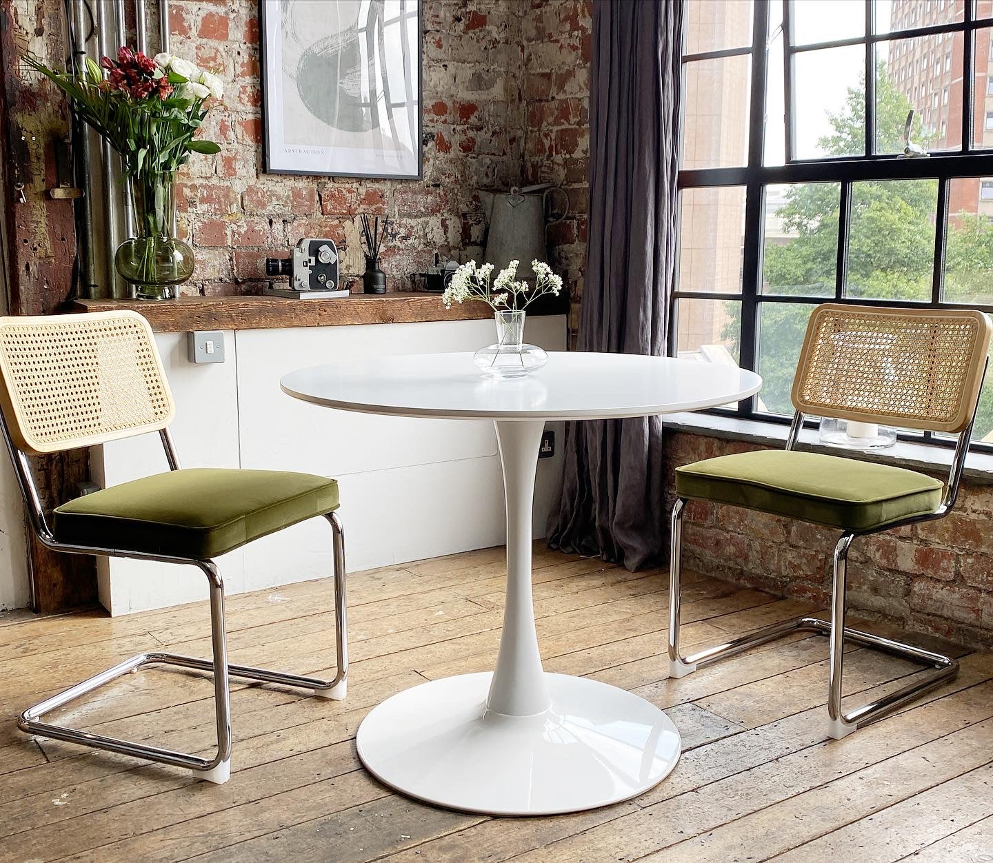 Brooklyn Rattan Chair Olive Green (2pk)