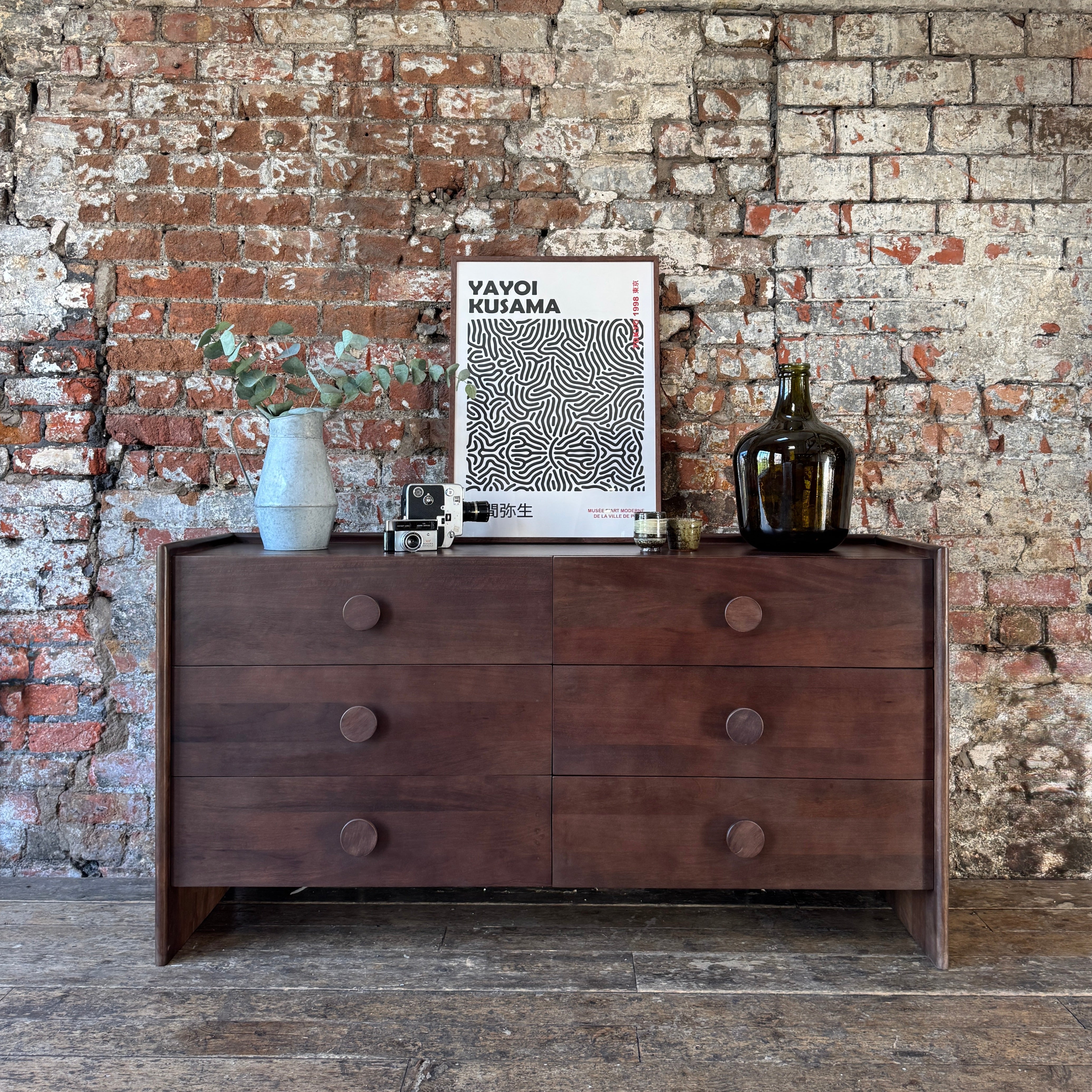 Helena Solid Mango Wood Chest of Drawers in Walnut