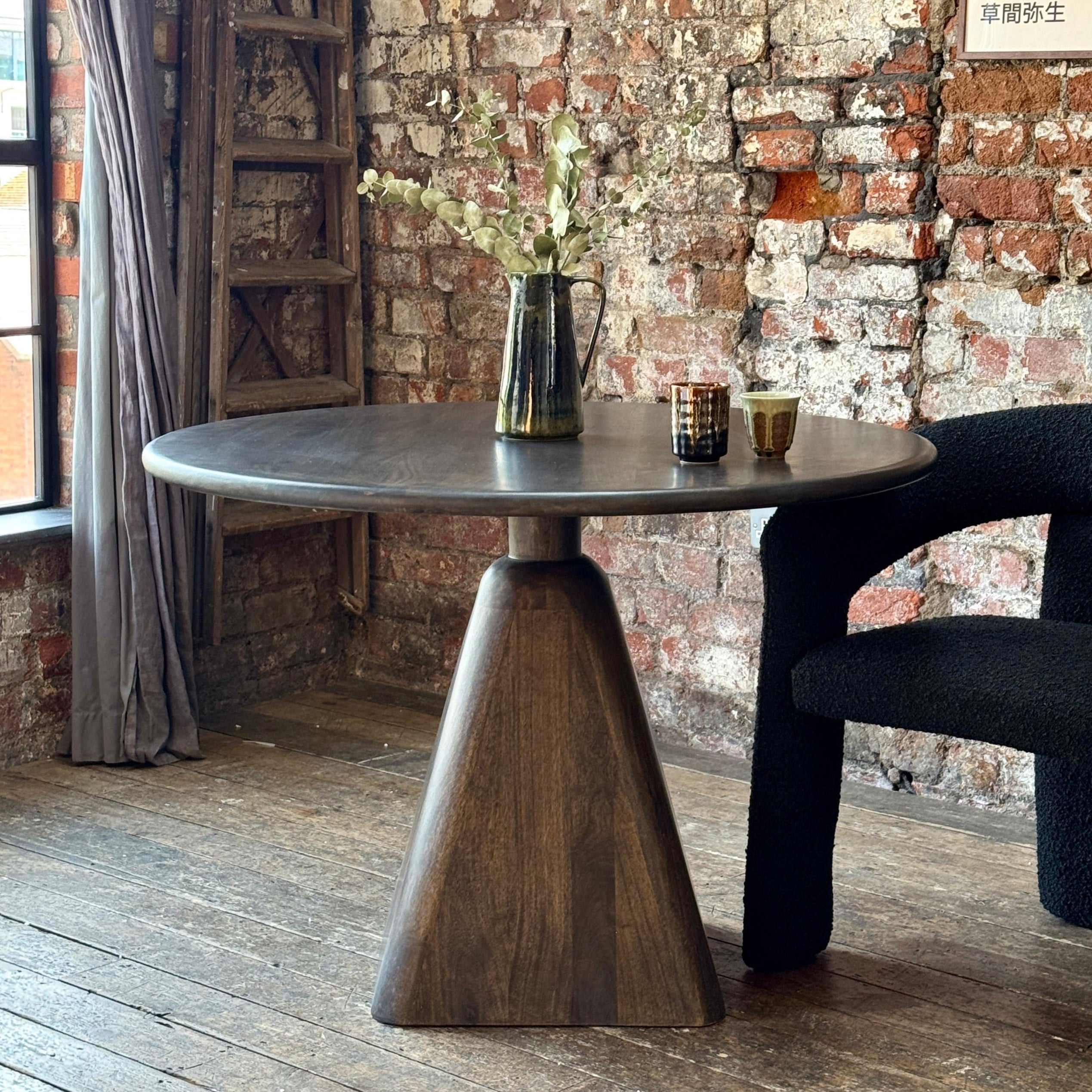 Sienna Round Solid Mango Wood Dining Table Walnut (2 Sizes)