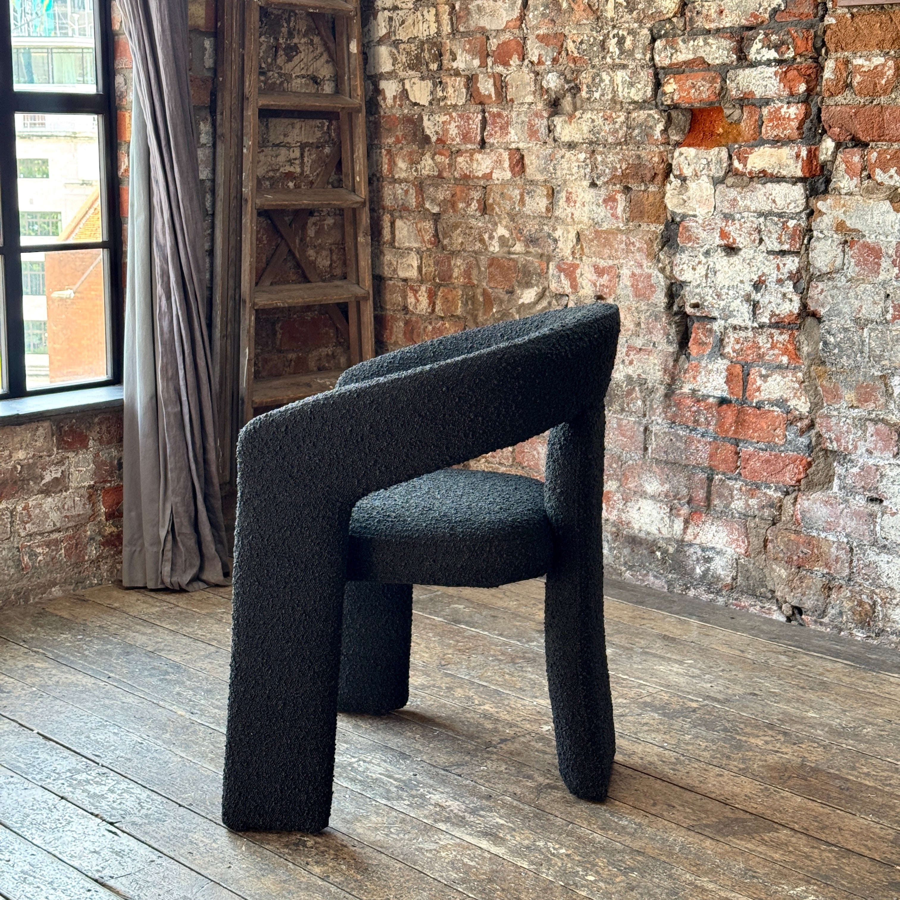 Eva Dining Chairs in Black Boucle (2pk)