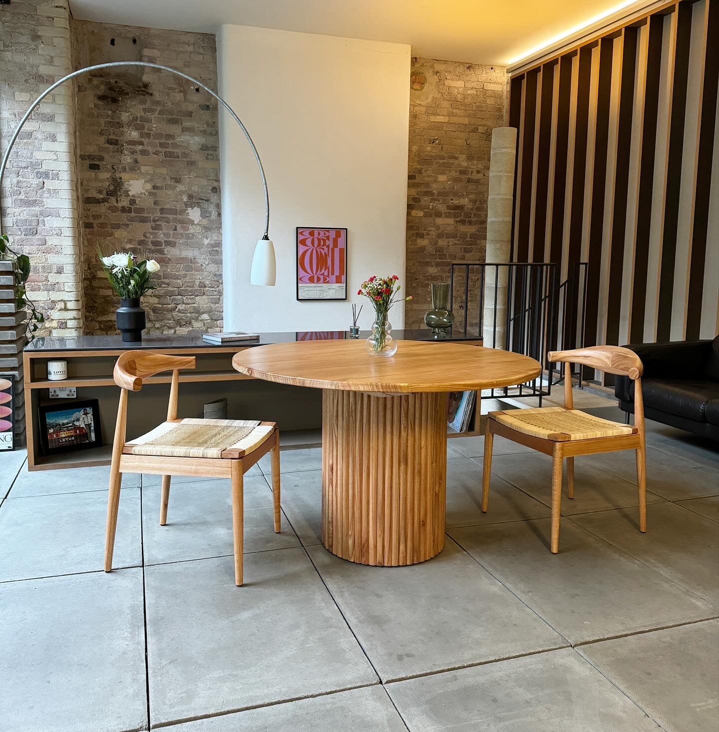 Cruz Round Solid Mindi Wood Dining Table Natural (2 Sizes)