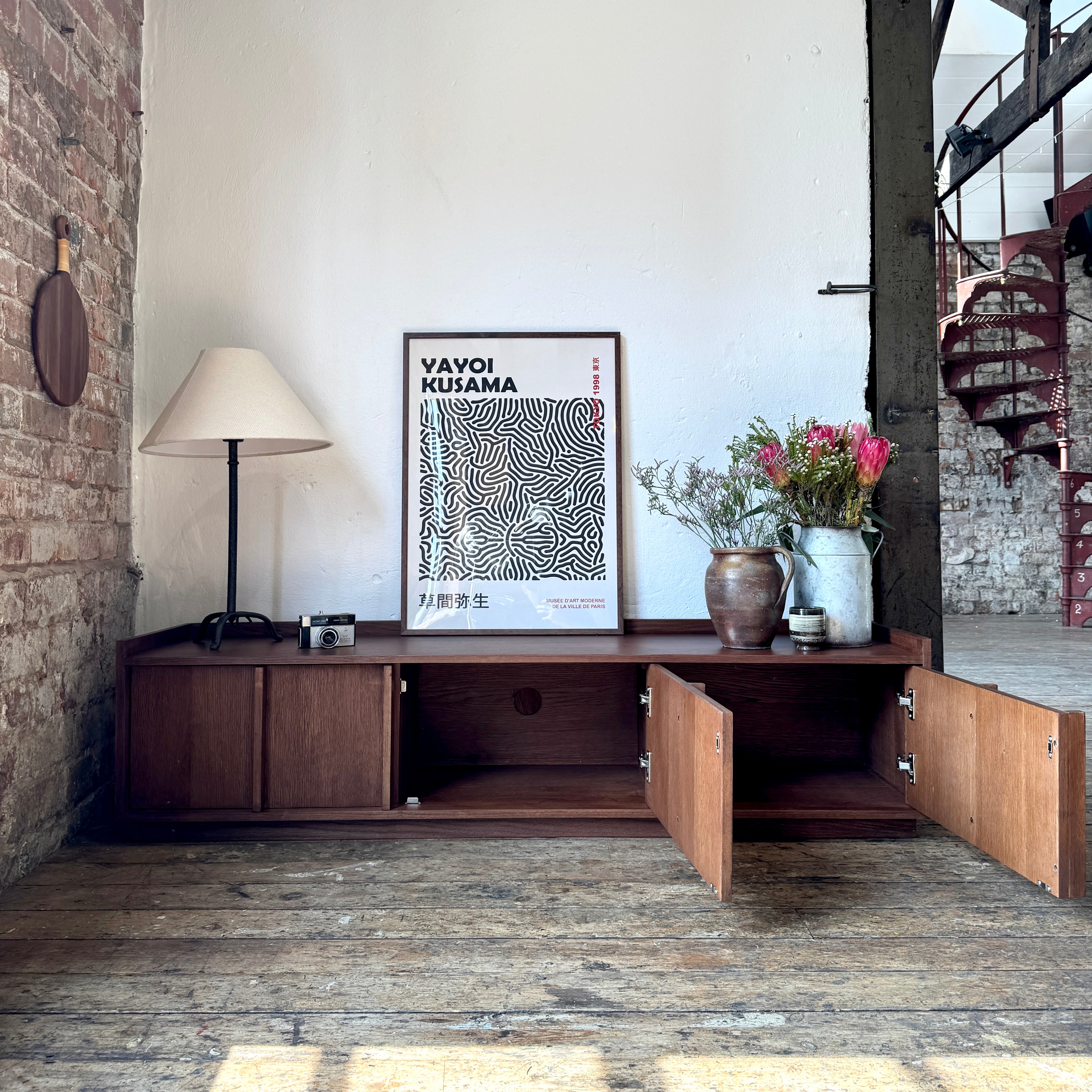 Kyoto Medium 3 Door TV Stand in Walnut (160cm)