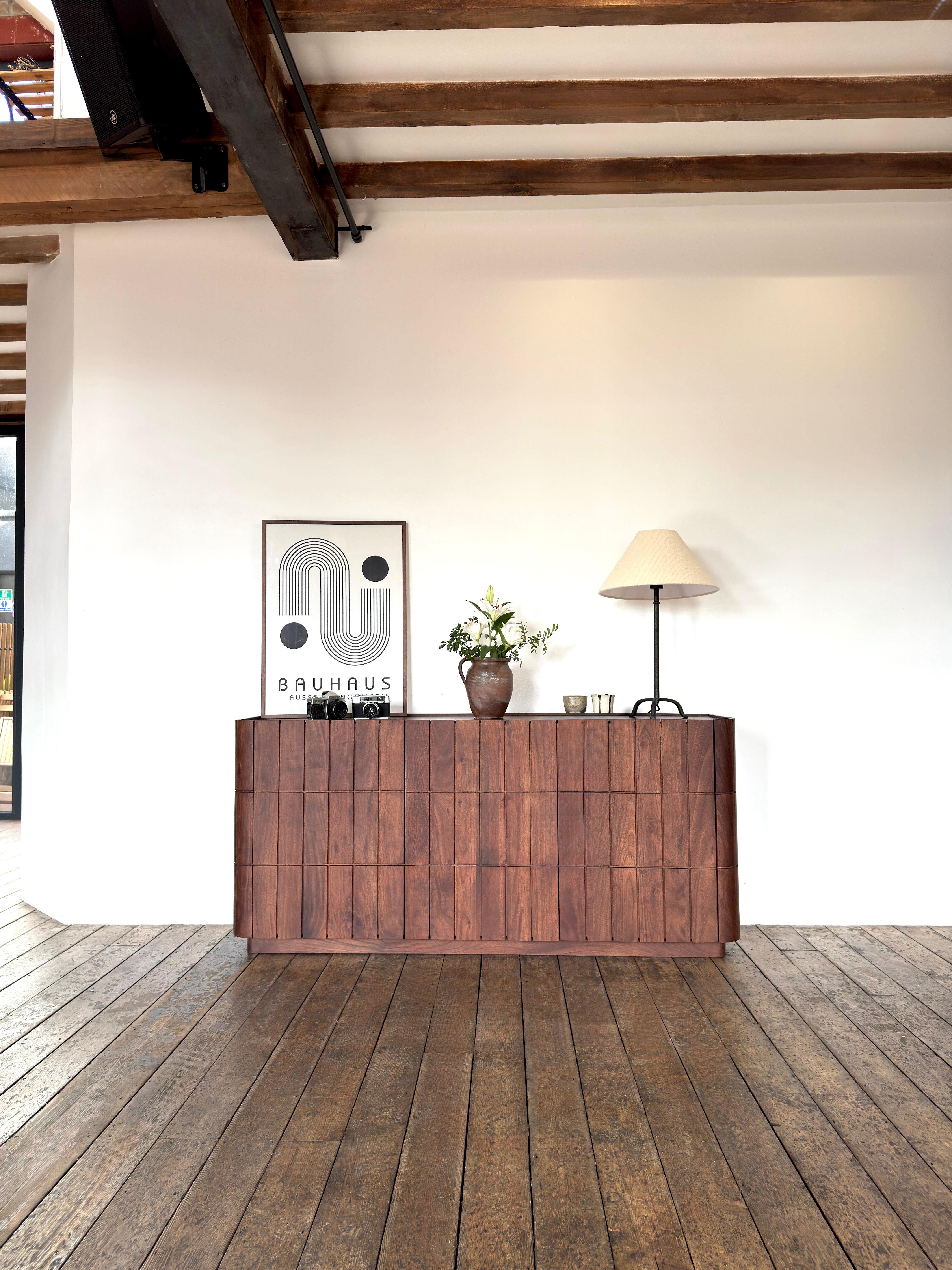 Roka Solid Acacia Wood Large Sideboard Brown (163cm)