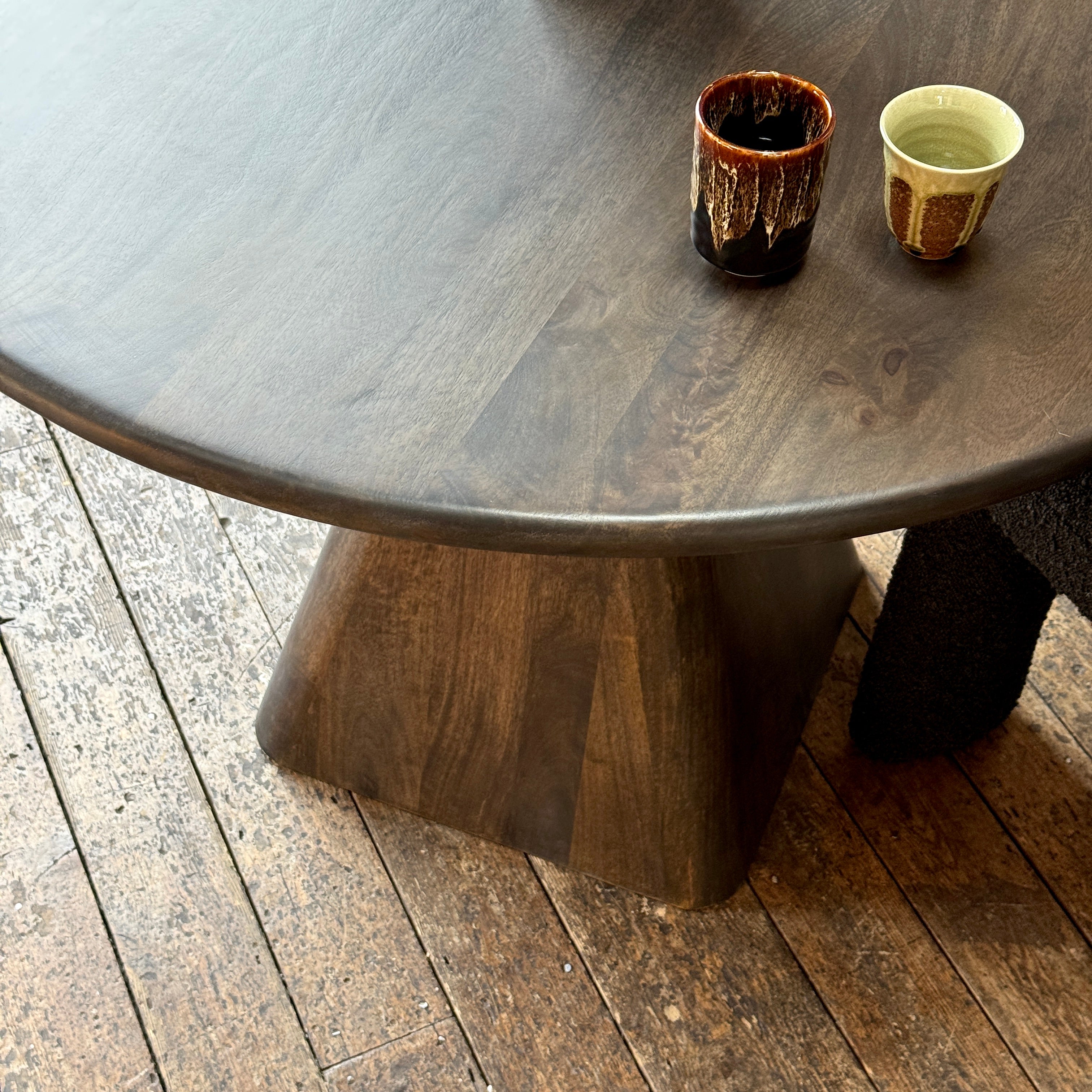 Sienna Round Solid Mango Wood Dining Table Walnut (2 Sizes)