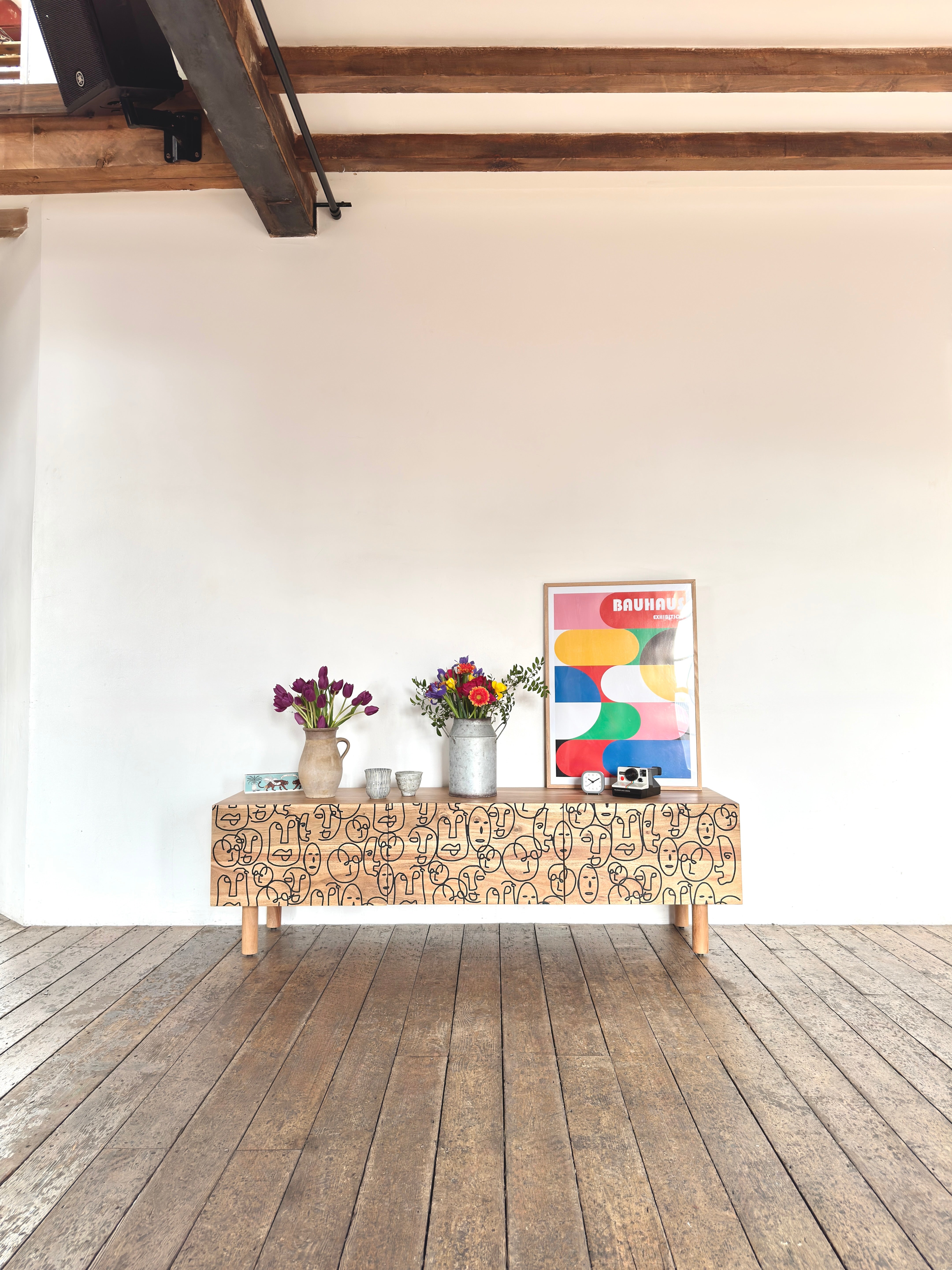 Faces Solid Acacia Wood Medium TV Stand (160cm)