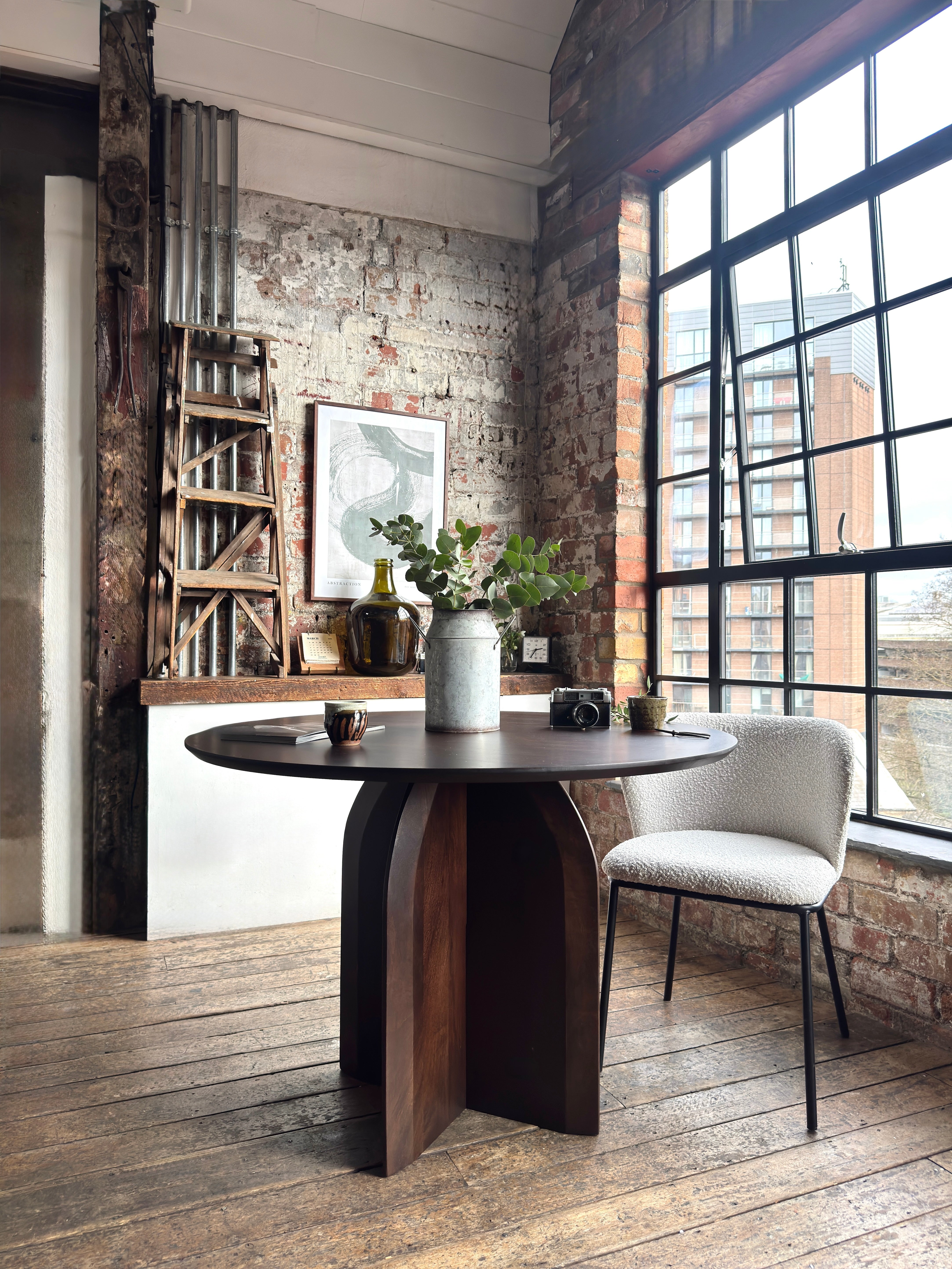 Kai Round Solid Mango Wood Dining Table Brown (2 Sizes)