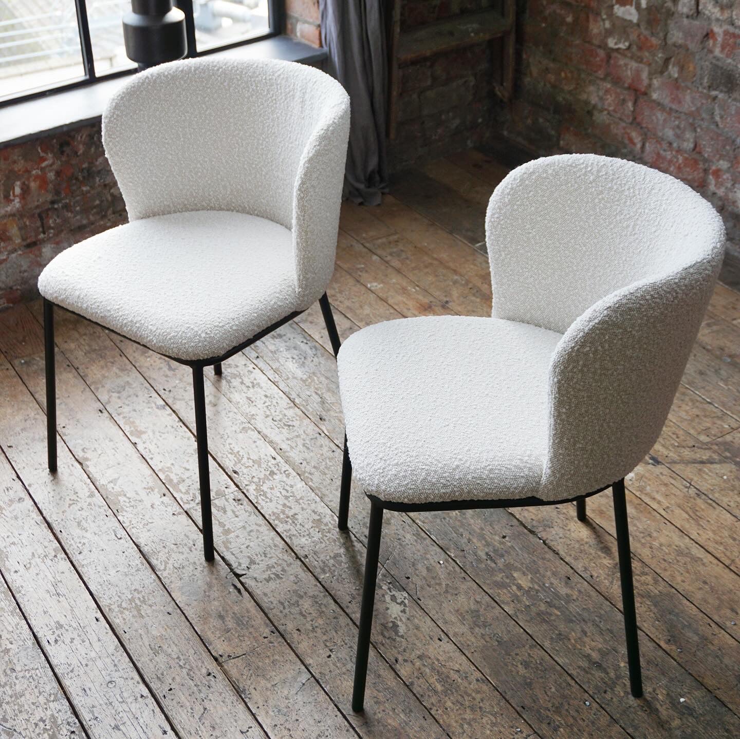 Mila Dining Chairs in Cream Boucle (2pk)