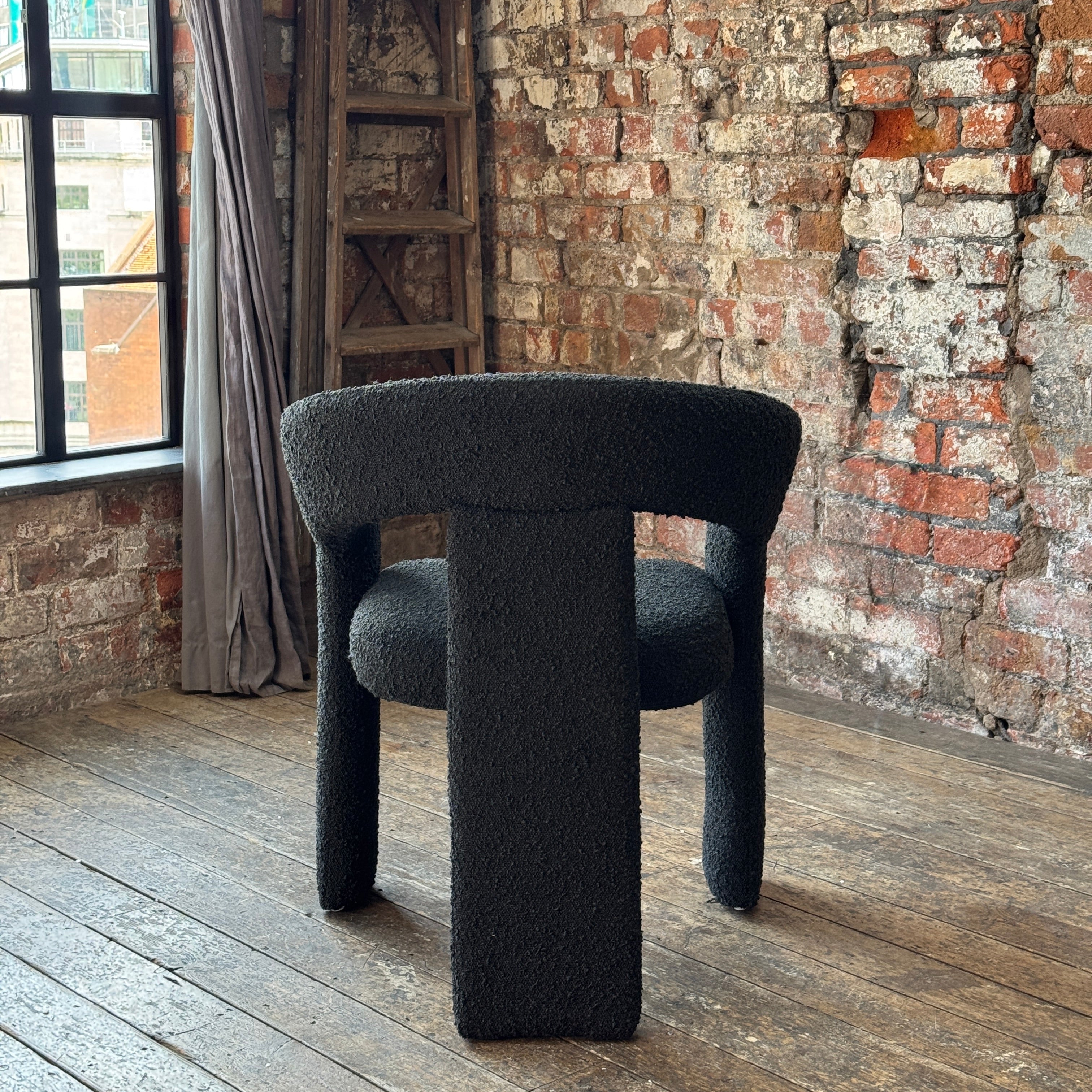 Eva Dining Chairs in Black Boucle (2pk)
