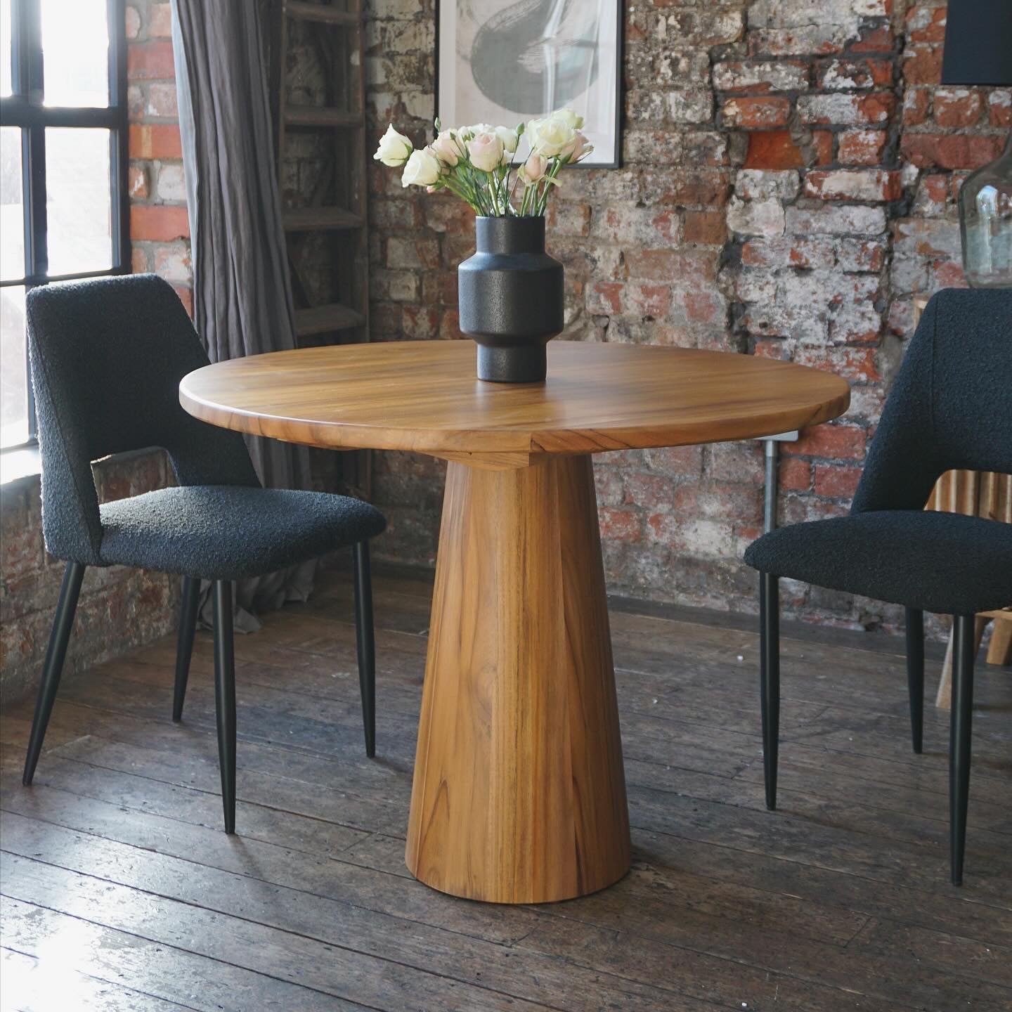 Bronx Round Solid Teak Dining Table Natural (3 Sizes)