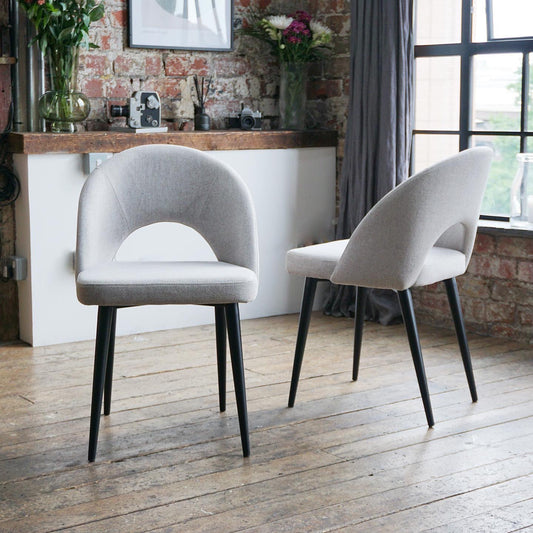 Bella Dining Chairs in Stone (2pk)