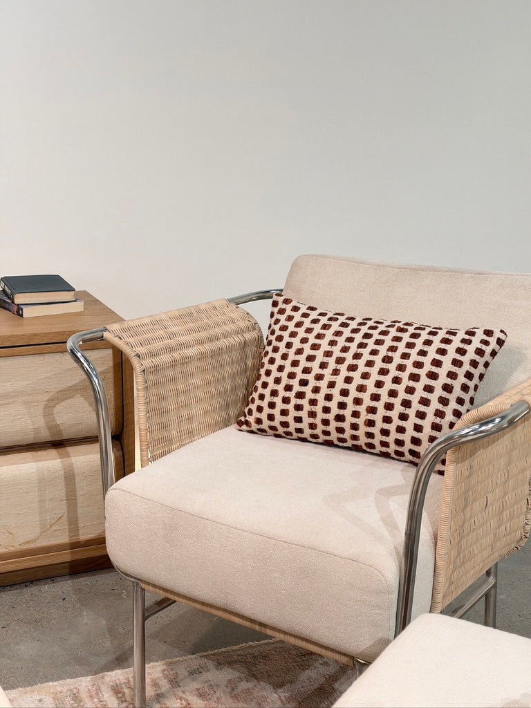 Buroka Cushion in Ivory and Amber 30 x 50cm