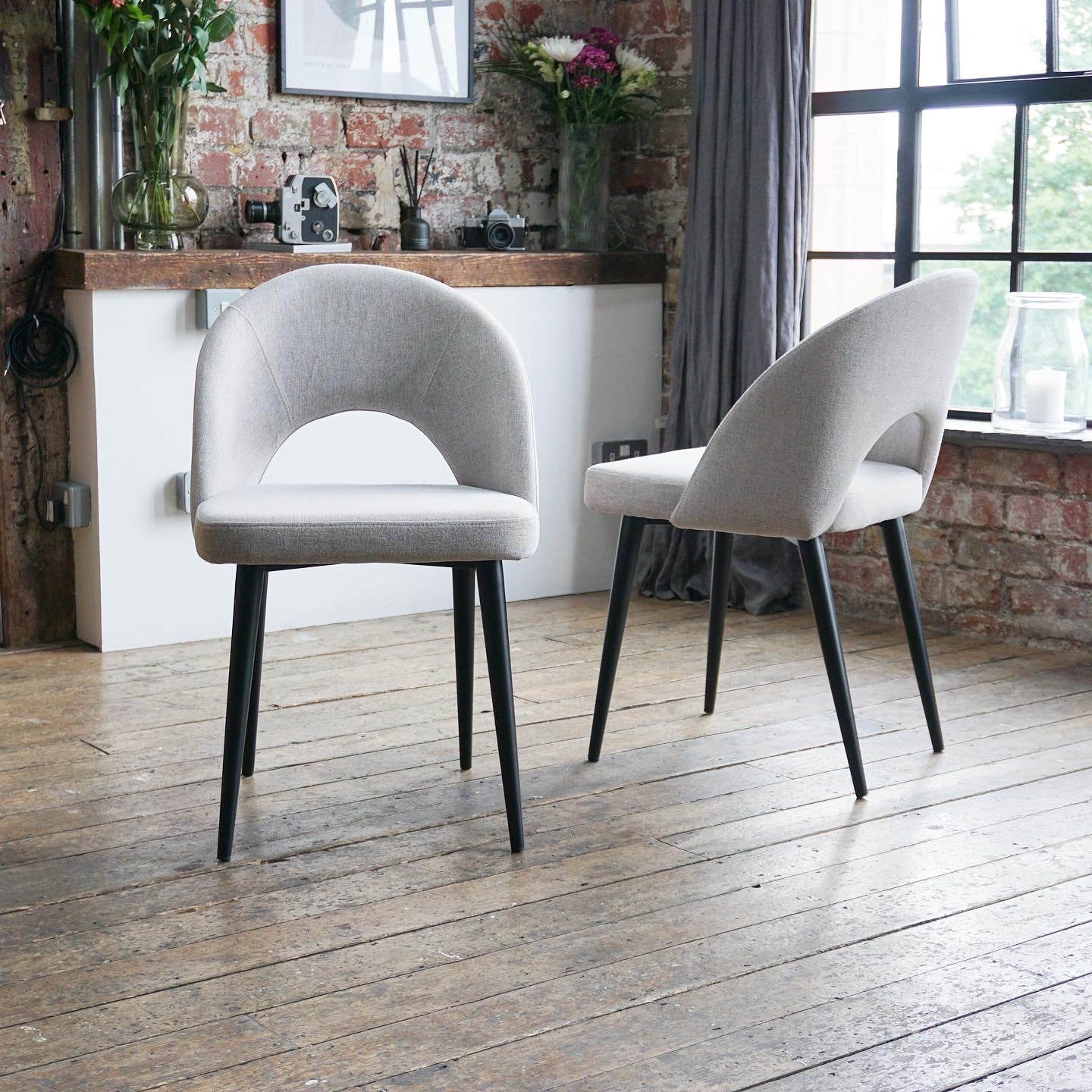 Bella Dining Chairs in Stone (2pk)