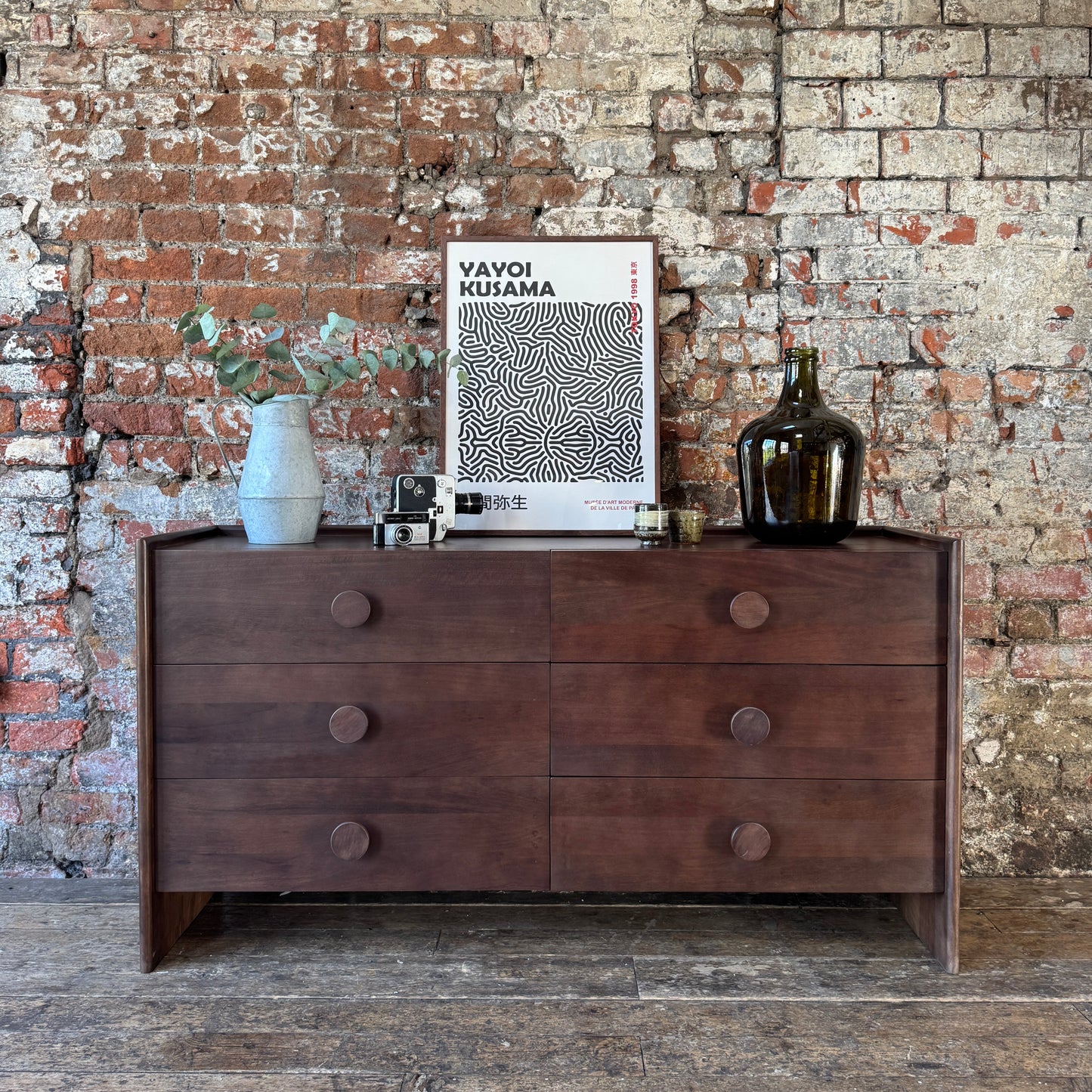 Helena Solid Mango Wood Chest of Drawers in Walnut