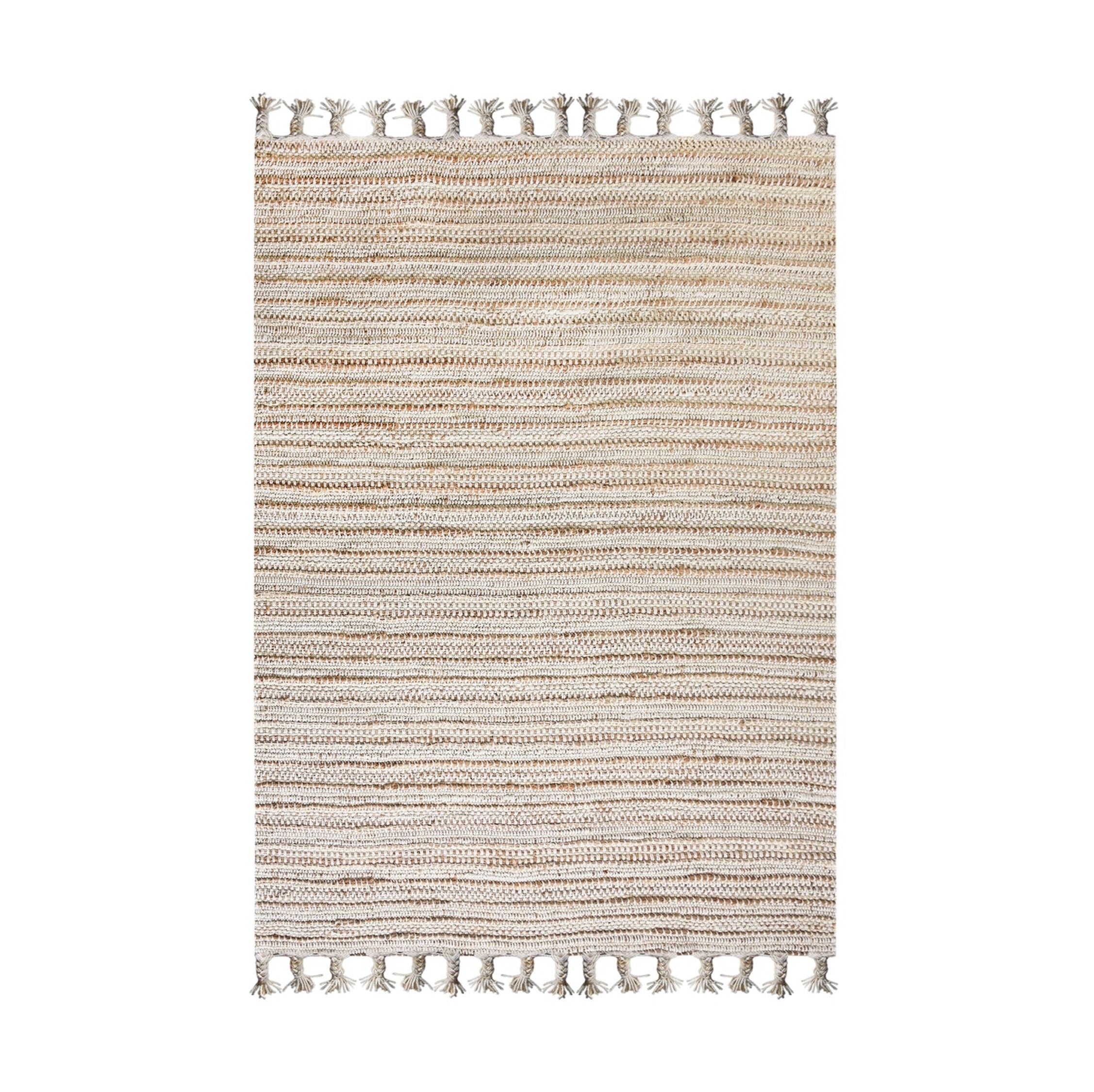 Acapulco Handwoven Flat Weave Jute & Wool Rug in Ivory & Natural (2 Sizes)