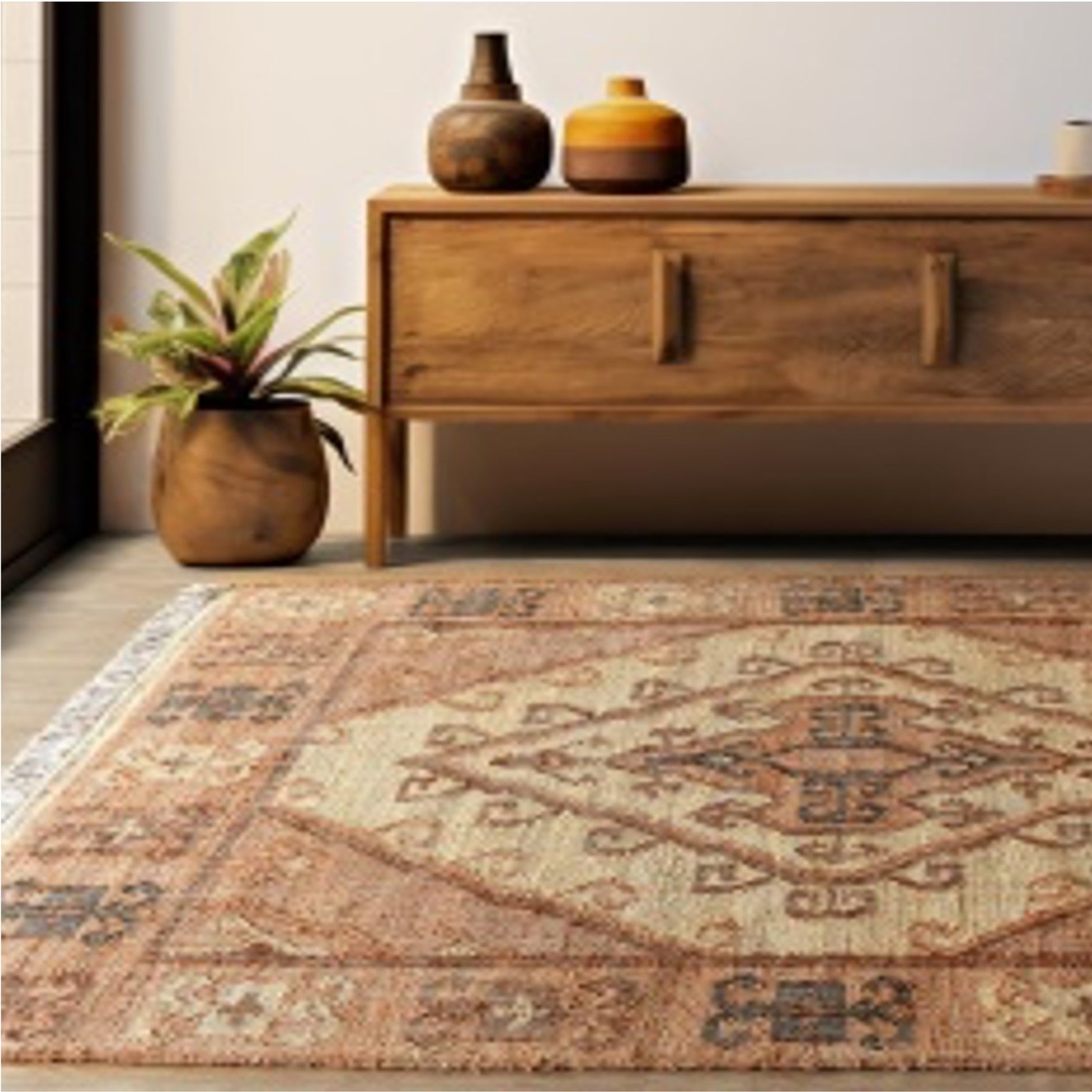 Antepenko Handwoven Flat Weave Punja Kelim Jute Rug in Terra & Brown (2 Sizes)